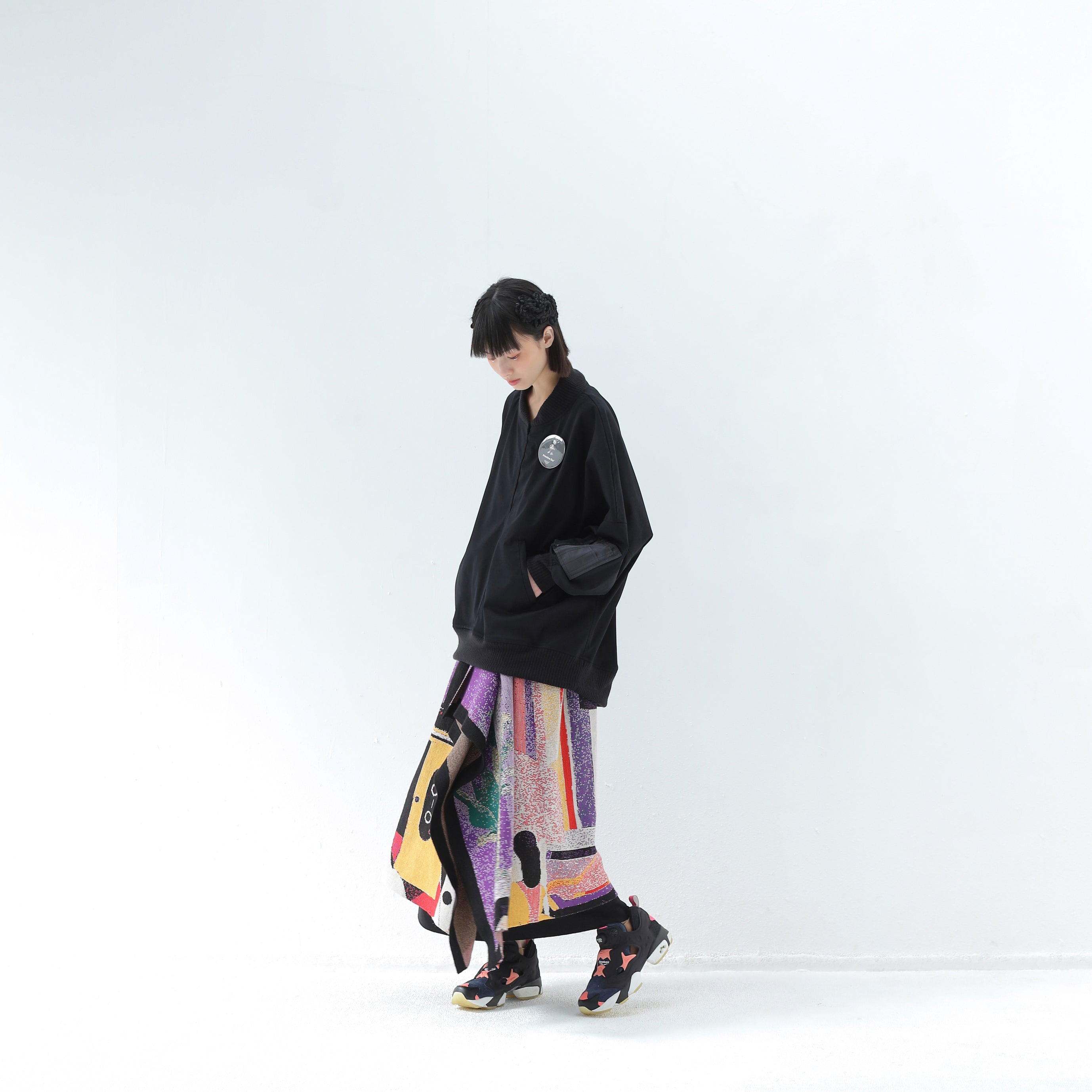 Old Era Stole Skirt | Color_Black | No_bsd25aw-09_black【BEDSIDEDRAMA_ベッドサイドドラマ】【入荷予定アイテム・入荷連絡可能】