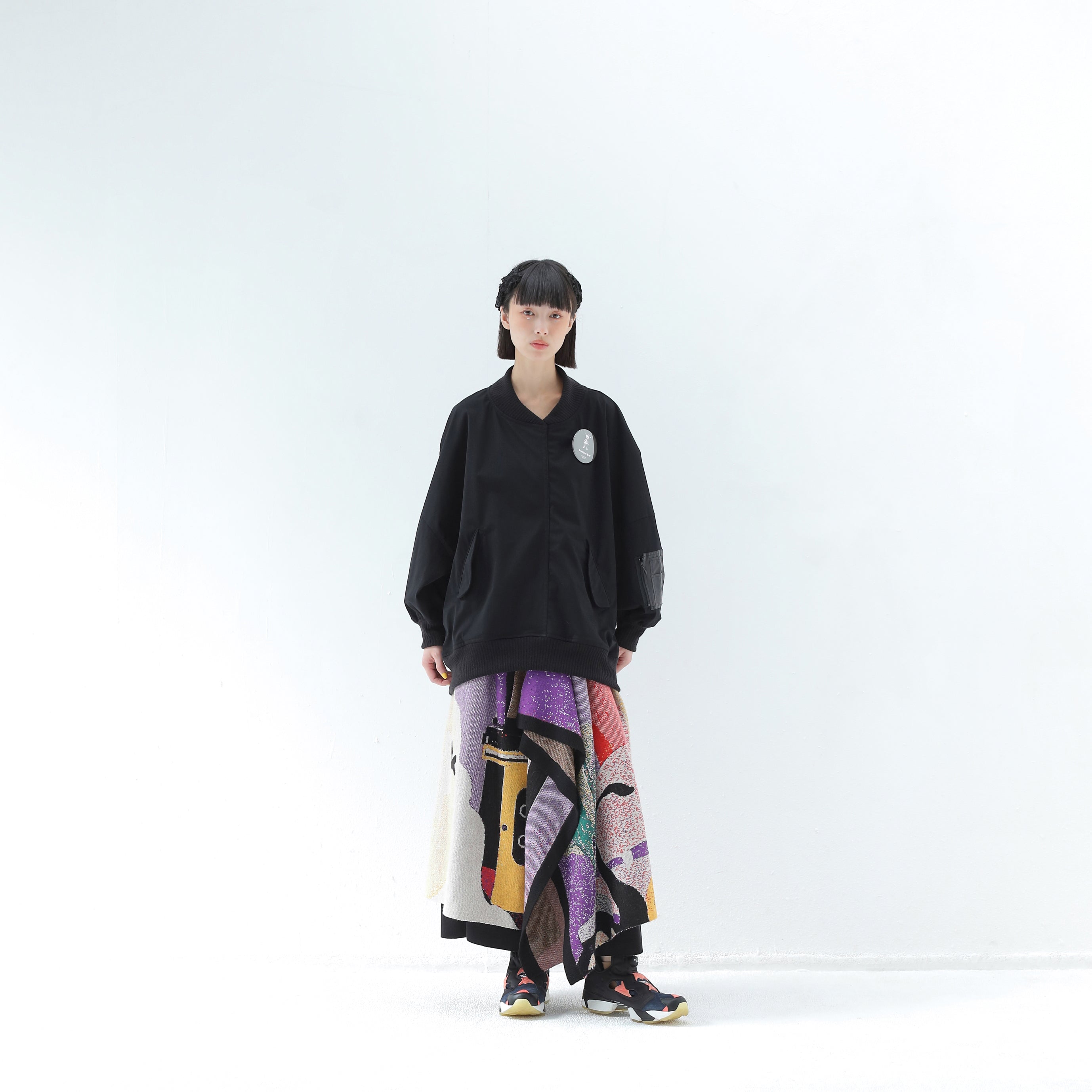 Old Era Stole Skirt | Color_Black | No_bsd25aw-09_black【BEDSIDEDRAMA_ベッドサイドドラマ】【入荷予定アイテム・入荷連絡可能】