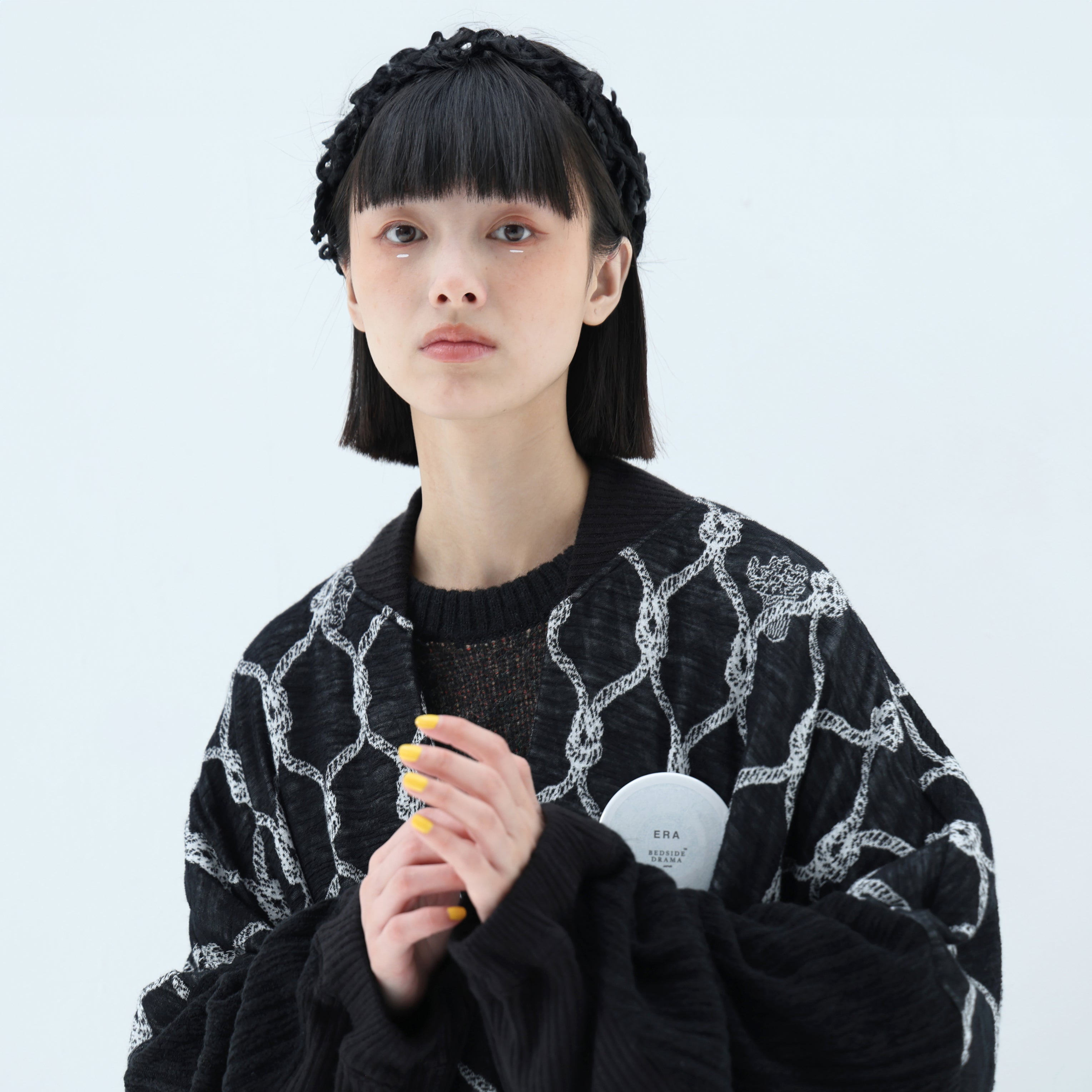 Origin Jacquard Mix Gawn | Color_Black | No_bsd25aw-10_black【BEDSIDEDRAMA_ベッドサイドドラマ】【入荷予定アイテム・入荷連絡可能】