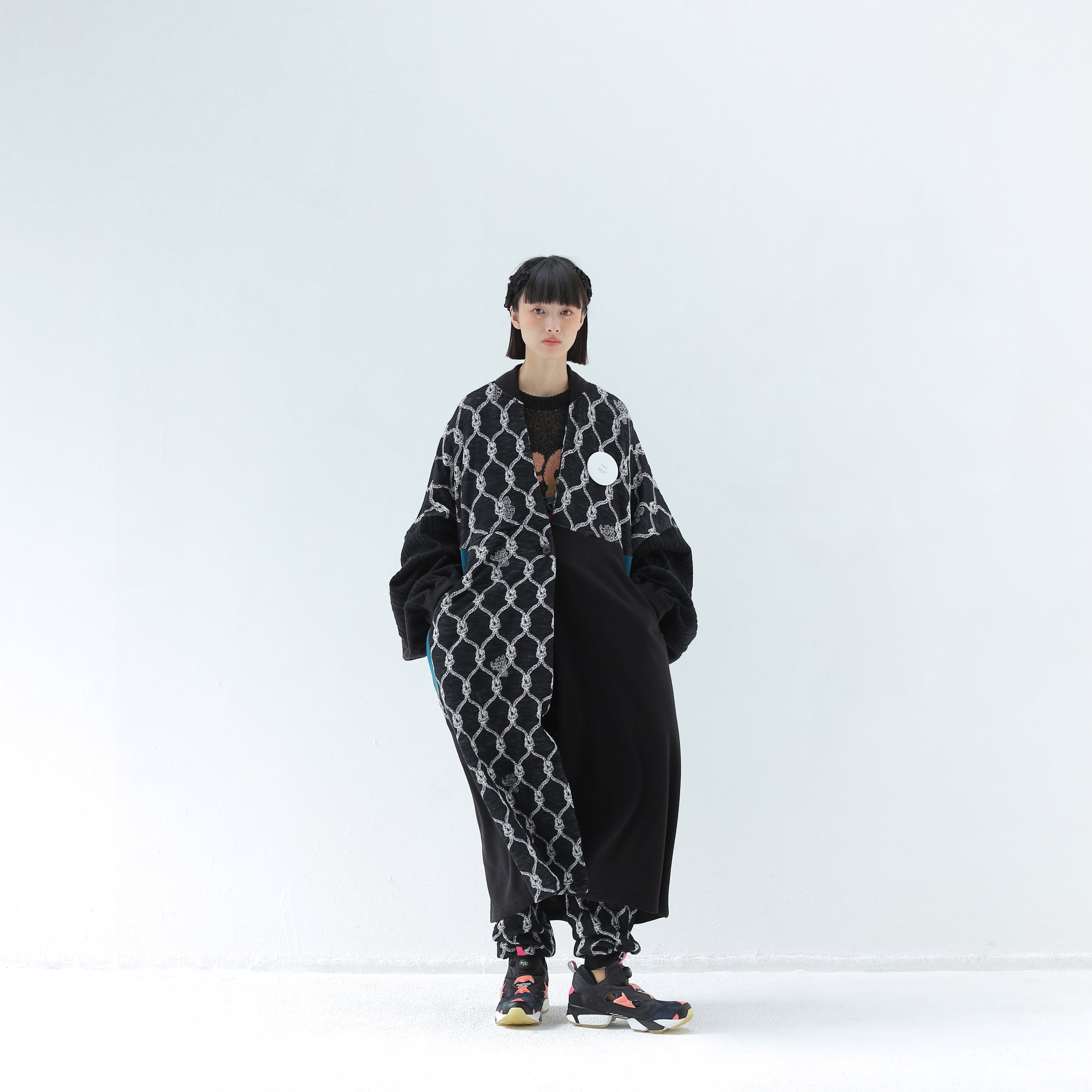 Origin Jacquard Mix Gawn | Color_Black | No_bsd25aw-10_black【BEDSIDEDRAMA_ベッドサイドドラマ】【入荷予定アイテム・入荷連絡可能】