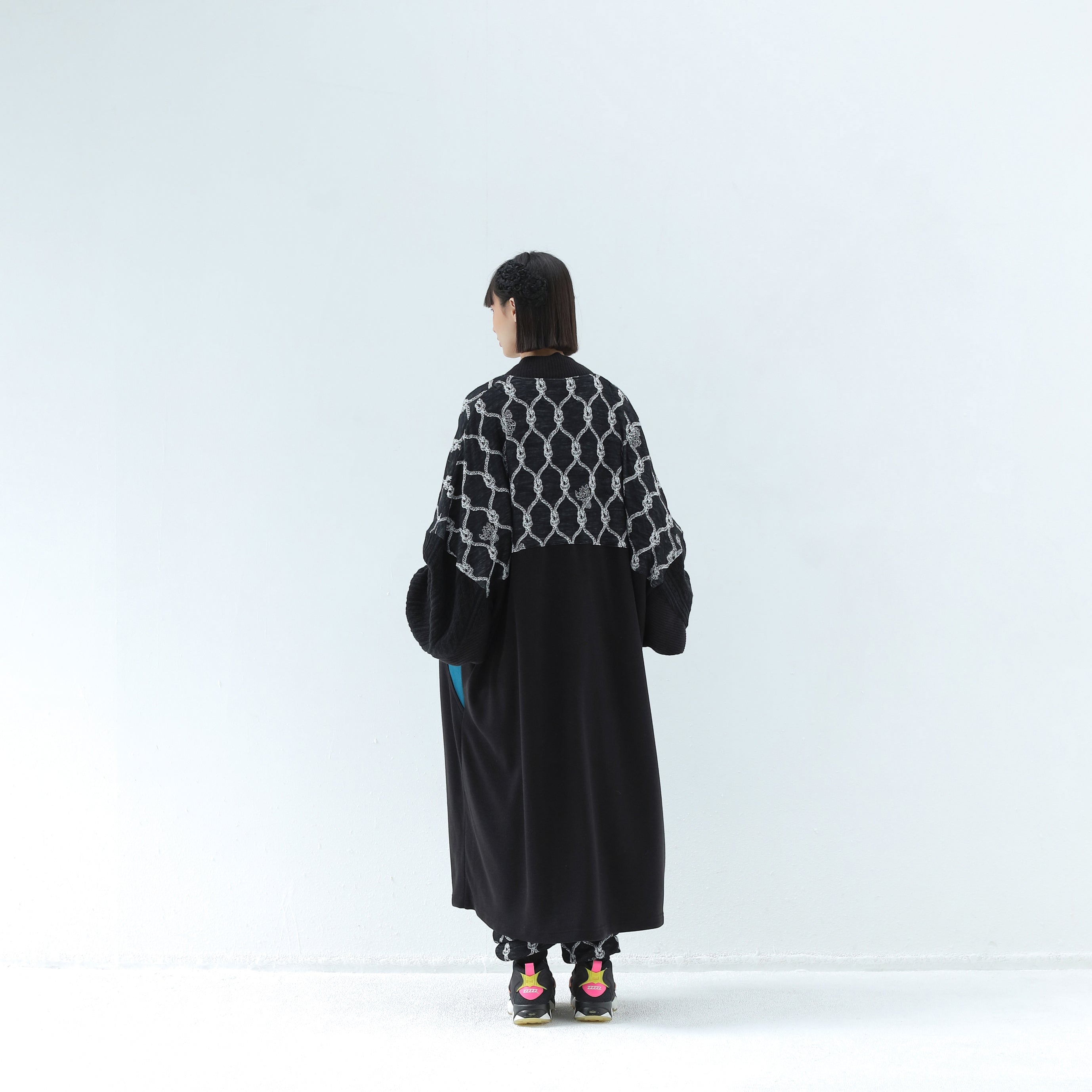 Origin Jacquard Mix Gawn | Color_Black | No_bsd25aw-10_black【BEDSIDEDRAMA_ベッドサイドドラマ】【入荷予定アイテム・入荷連絡可能】