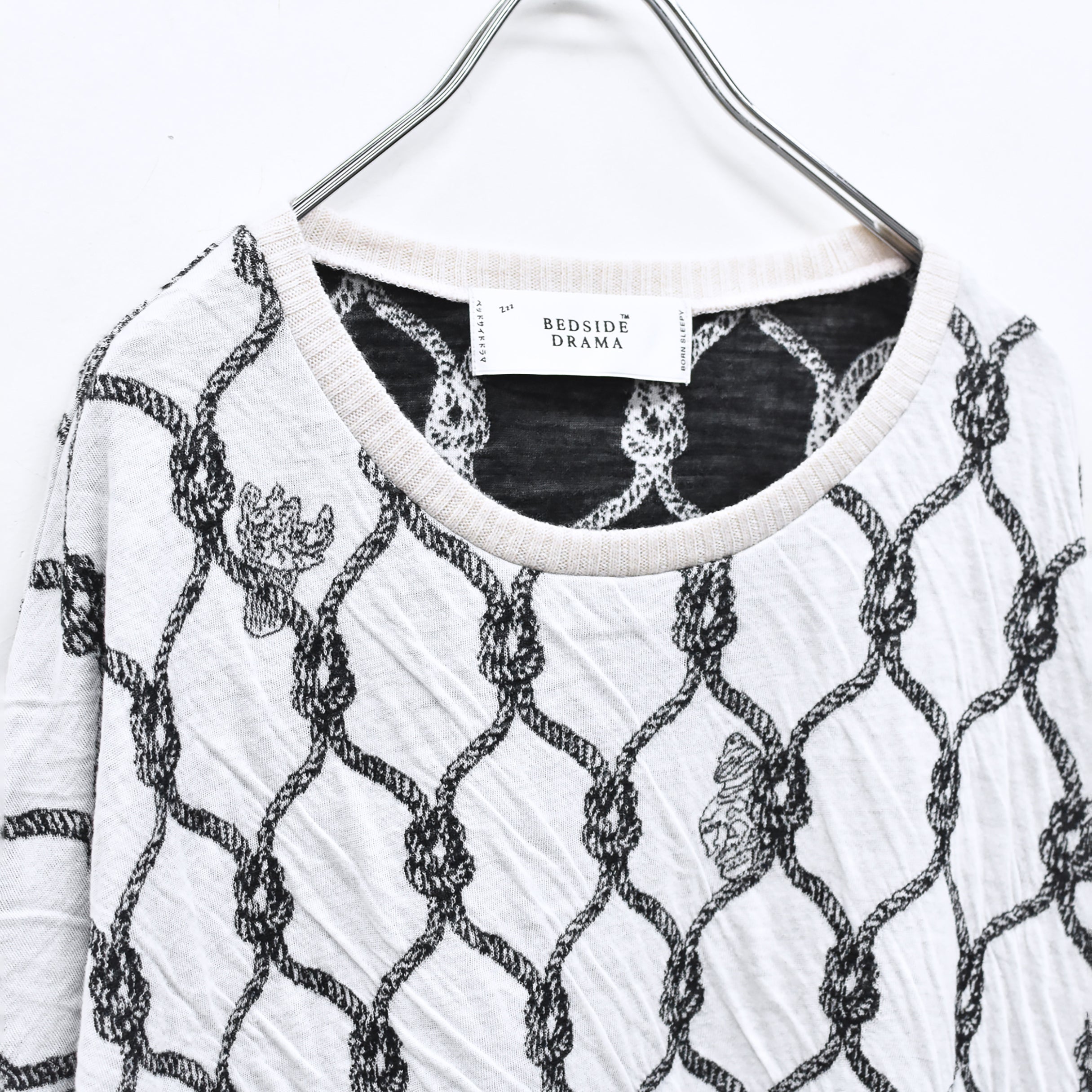 Origin Jacquard Pullover | Color_ White | No_bsd25aw-11_ white【BEDSIDEDRAMA_ベッドサイドドラマ】【入荷予定アイテム・入荷連絡可能】