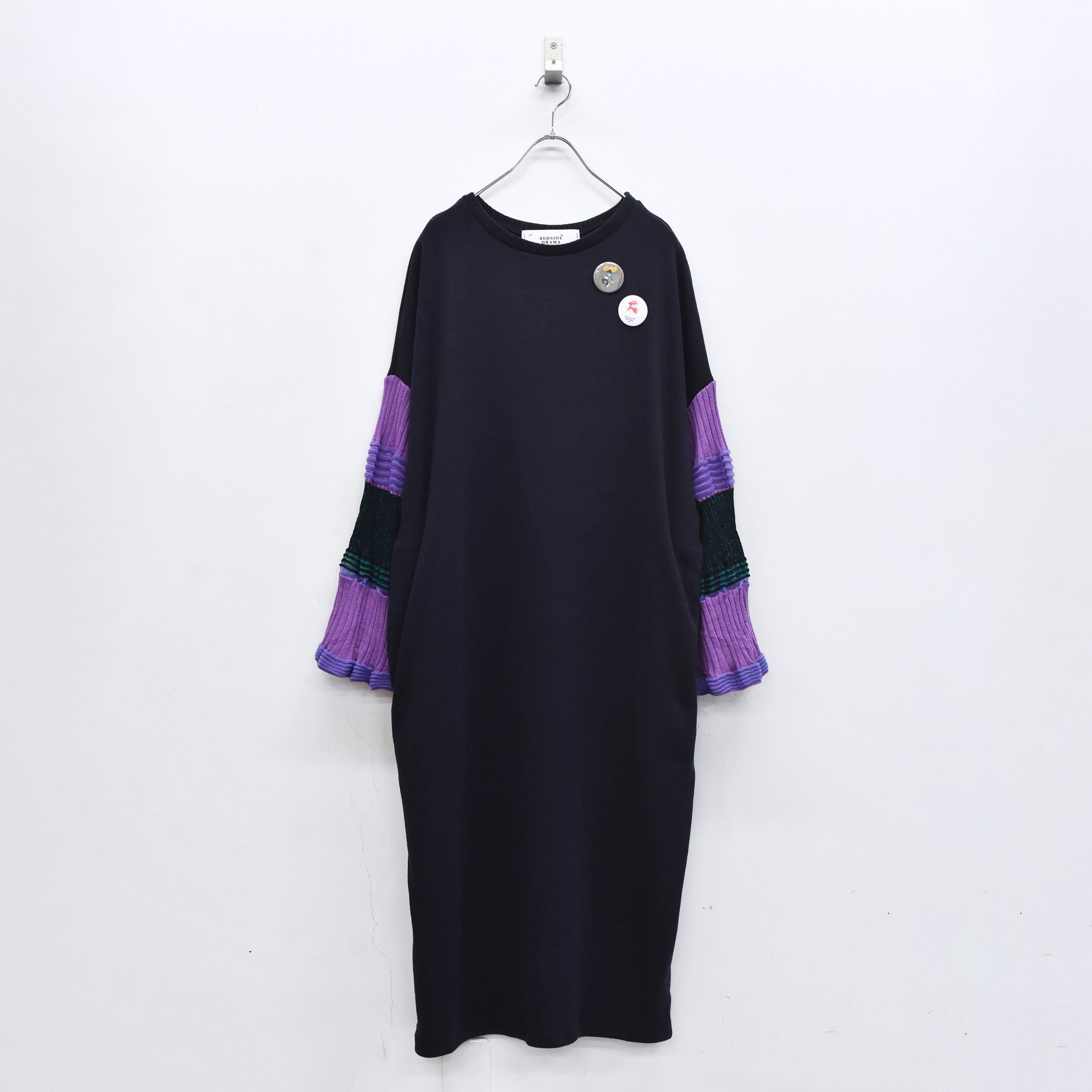 Drift Sleeve Dress | Color_Navy | No_bsd25aw-15_navy【BEDSIDEDRAMA_ベッドサイドドラマ】