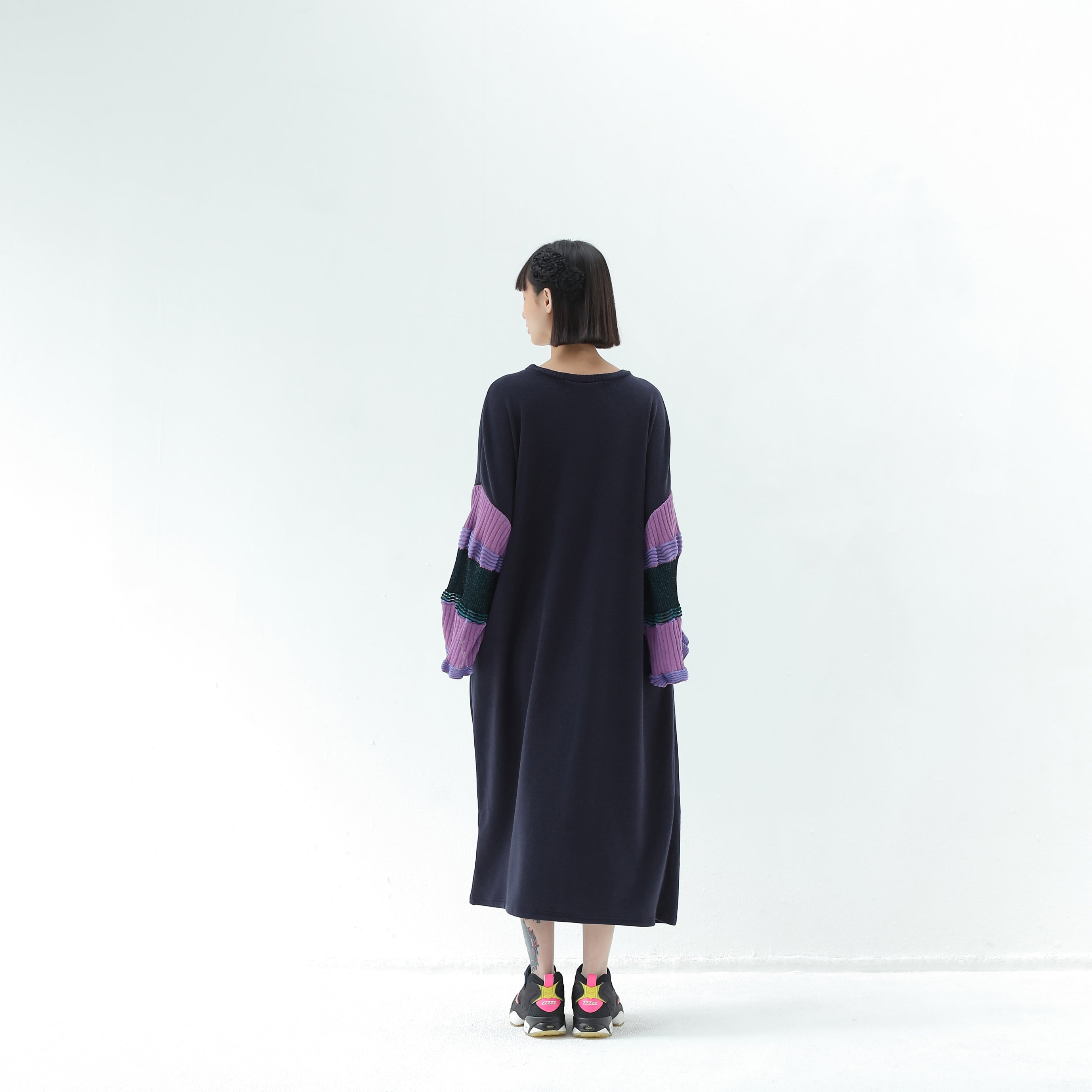 Drift Sleeve Dress | Color_Navy | No_bsd25aw-15_navy【BEDSIDEDRAMA_ベッドサイドドラマ】