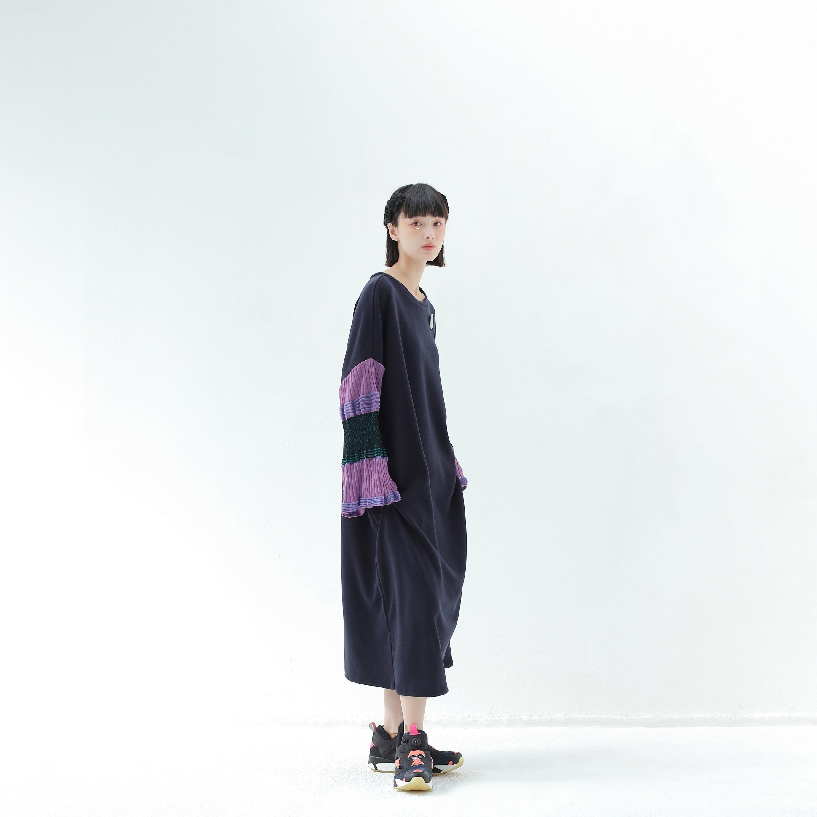 Drift Sleeve Dress | Color_Navy | No_bsd25aw-15_navy【BEDSIDEDRAMA_ベッドサイドドラマ】