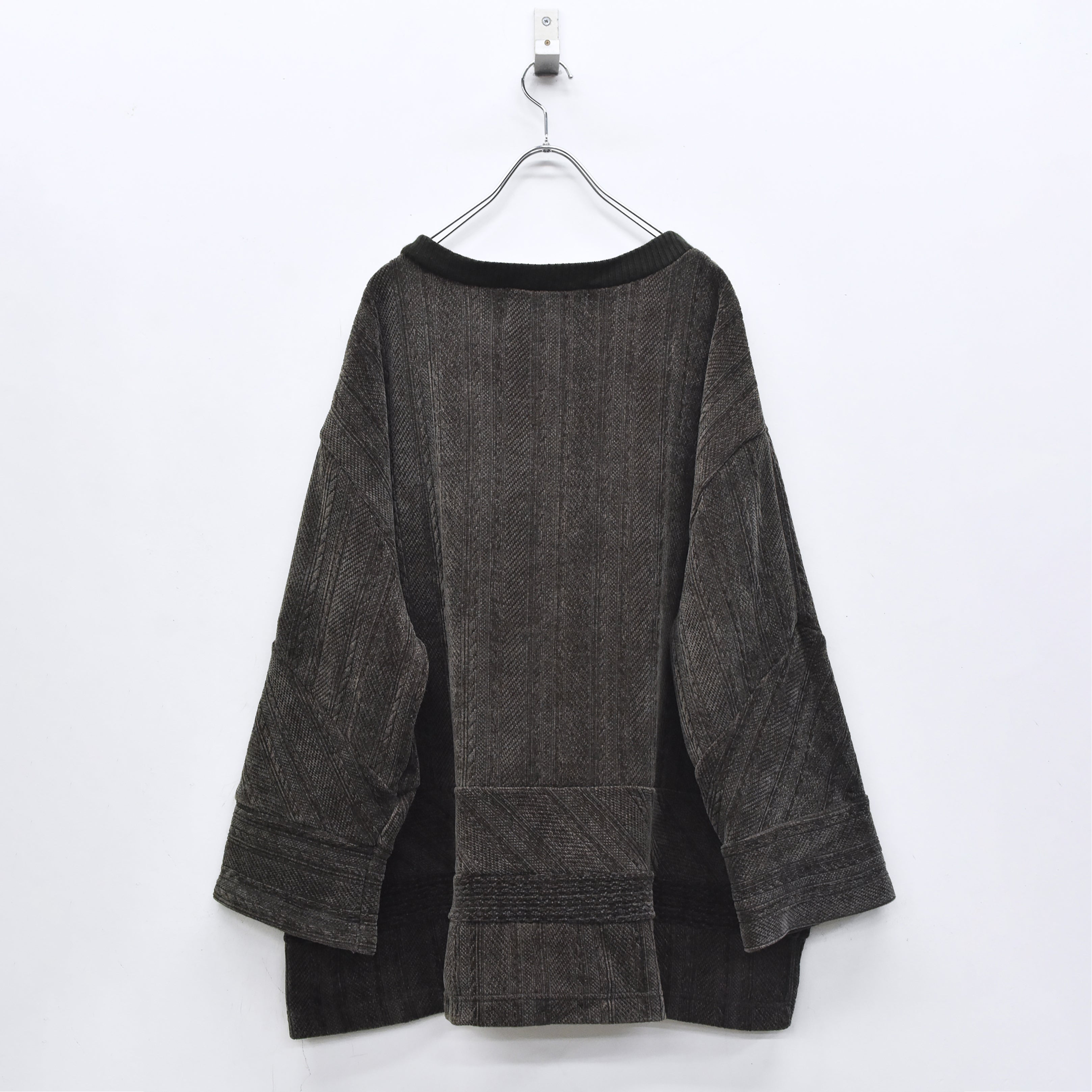 Pattern Switch Pullover | Color_Charcoal | No_bsd25aw-17_charcoal【BEDSIDEDRAMA_ベッドサイドドラマ】【入荷予定アイテム・入荷連絡可能】