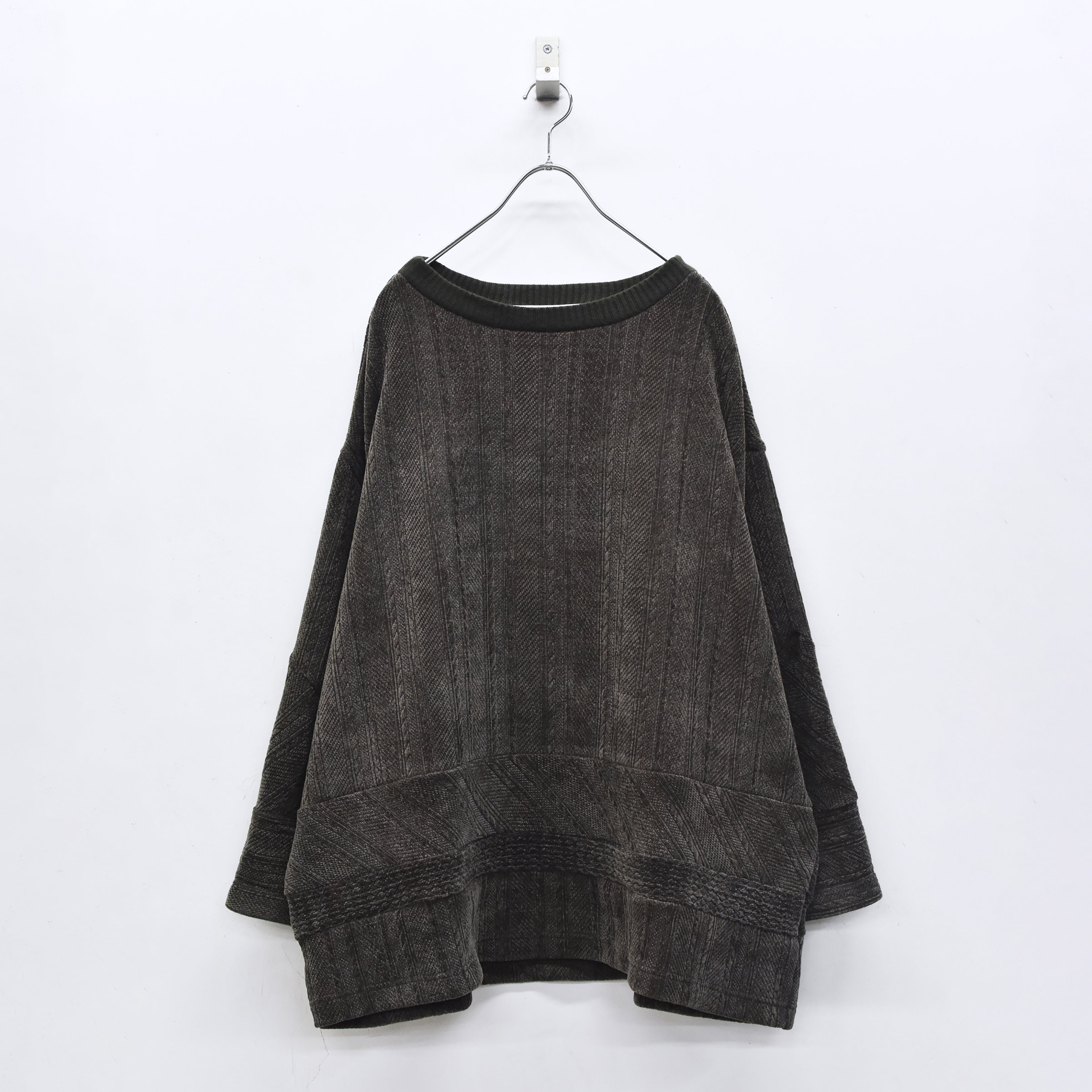 Pattern Switch Pullover | Color_Charcoal | No_bsd25aw-17_charcoal【BEDSIDEDRAMA_ベッドサイドドラマ】【入荷予定アイテム・入荷連絡可能】