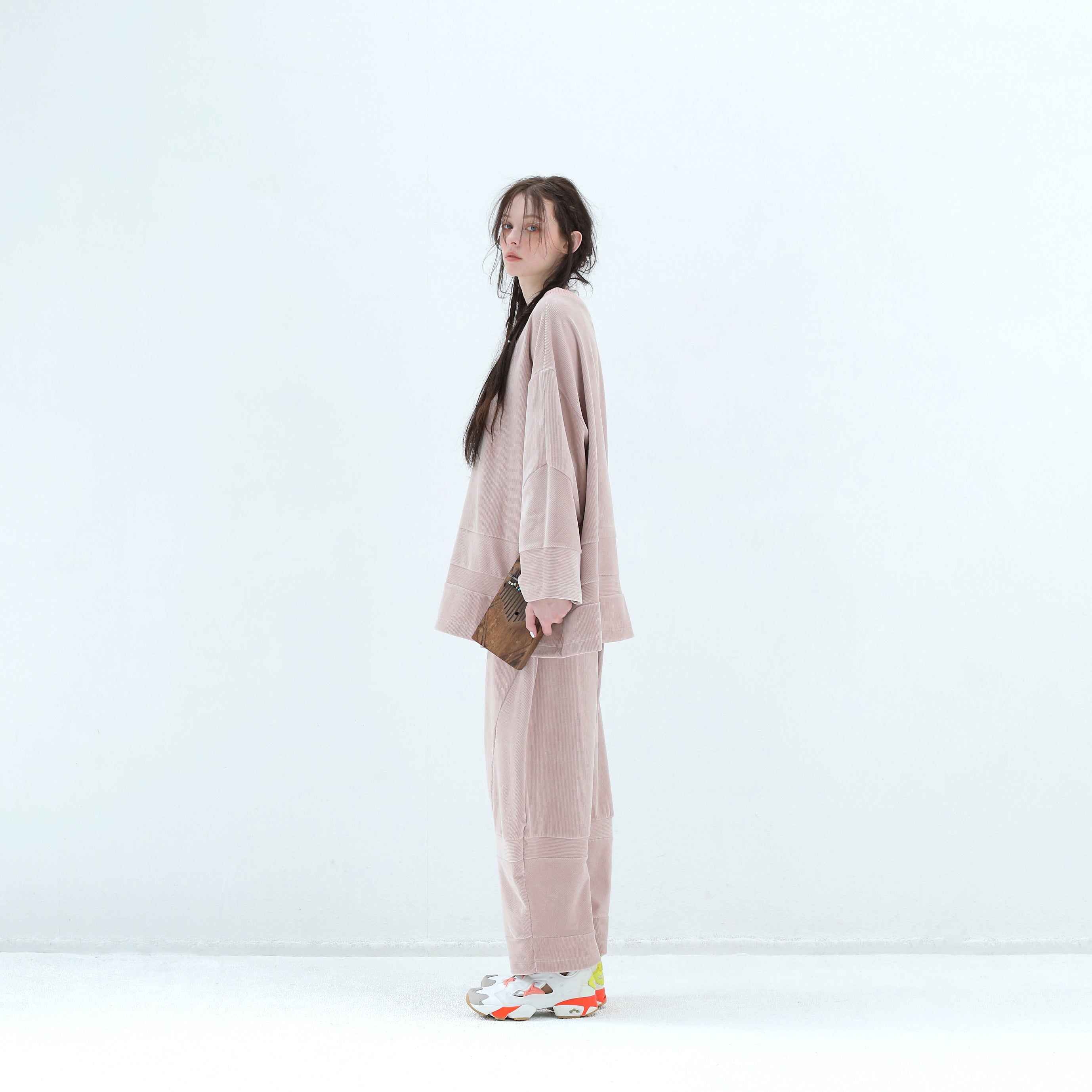Pattern Switch Wide Pants | Color_Pink | No_bsd25aw-18_pink【BEDSIDEDRAMA_ベッドサイドドラマ】【入荷予定アイテム・入荷連絡可能】