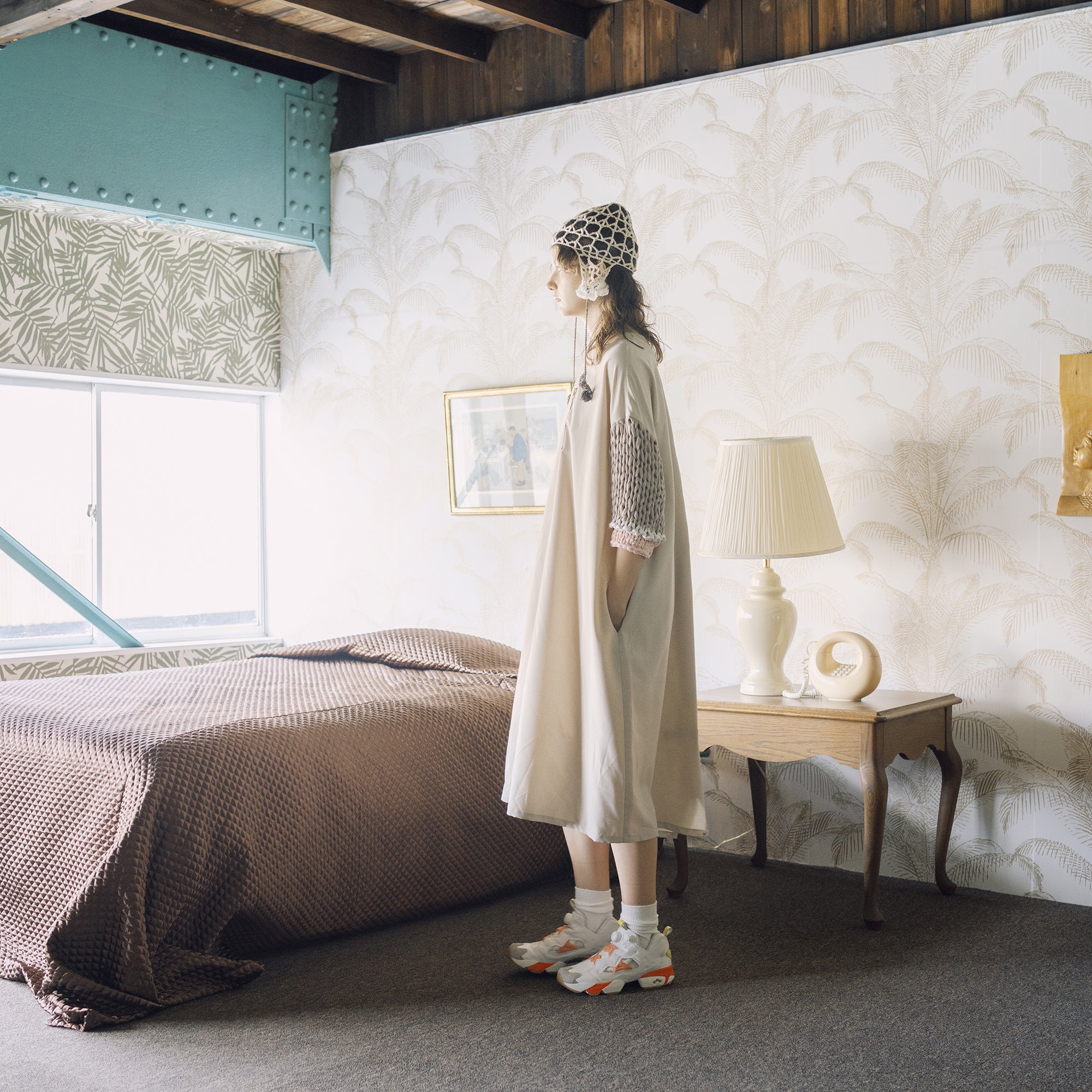 BSD25SS-02_Beige | Loose Sleeve Military One-piece | Color:Beige【BEDSIDEDRAMA_ベッドサイドドラマ】【archive】