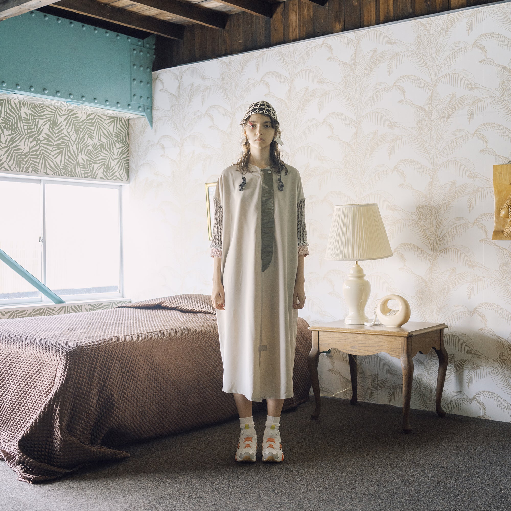 BSD25SS-02_Beige | Loose Sleeve Military One-piece | Color:Beige【BEDSIDEDRAMA_ベッドサイドドラマ】【archive】