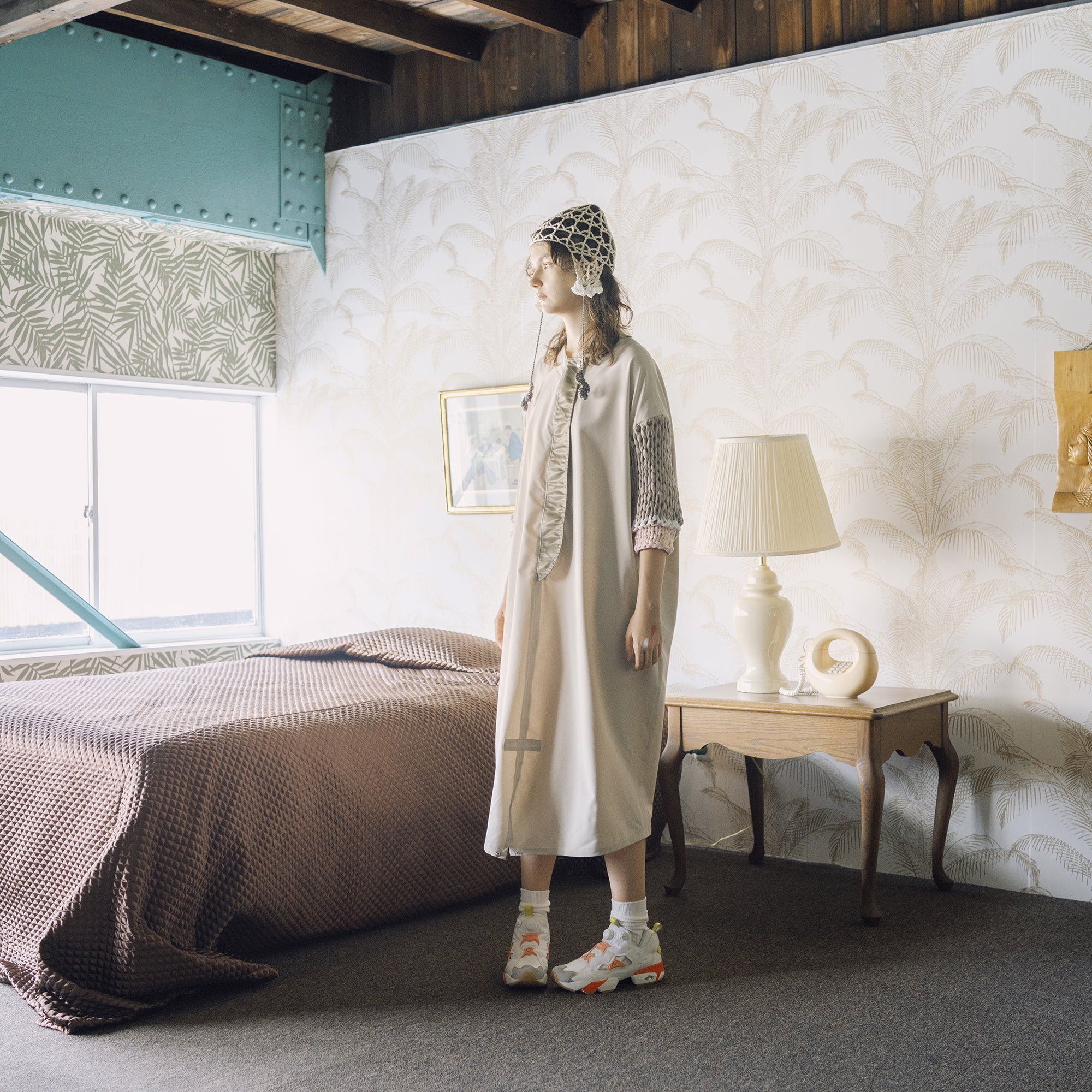 BSD25SS-02_Beige | Loose Sleeve Military One-piece | Color:Beige【BEDSIDEDRAMA_ベッドサイドドラマ】【archive】