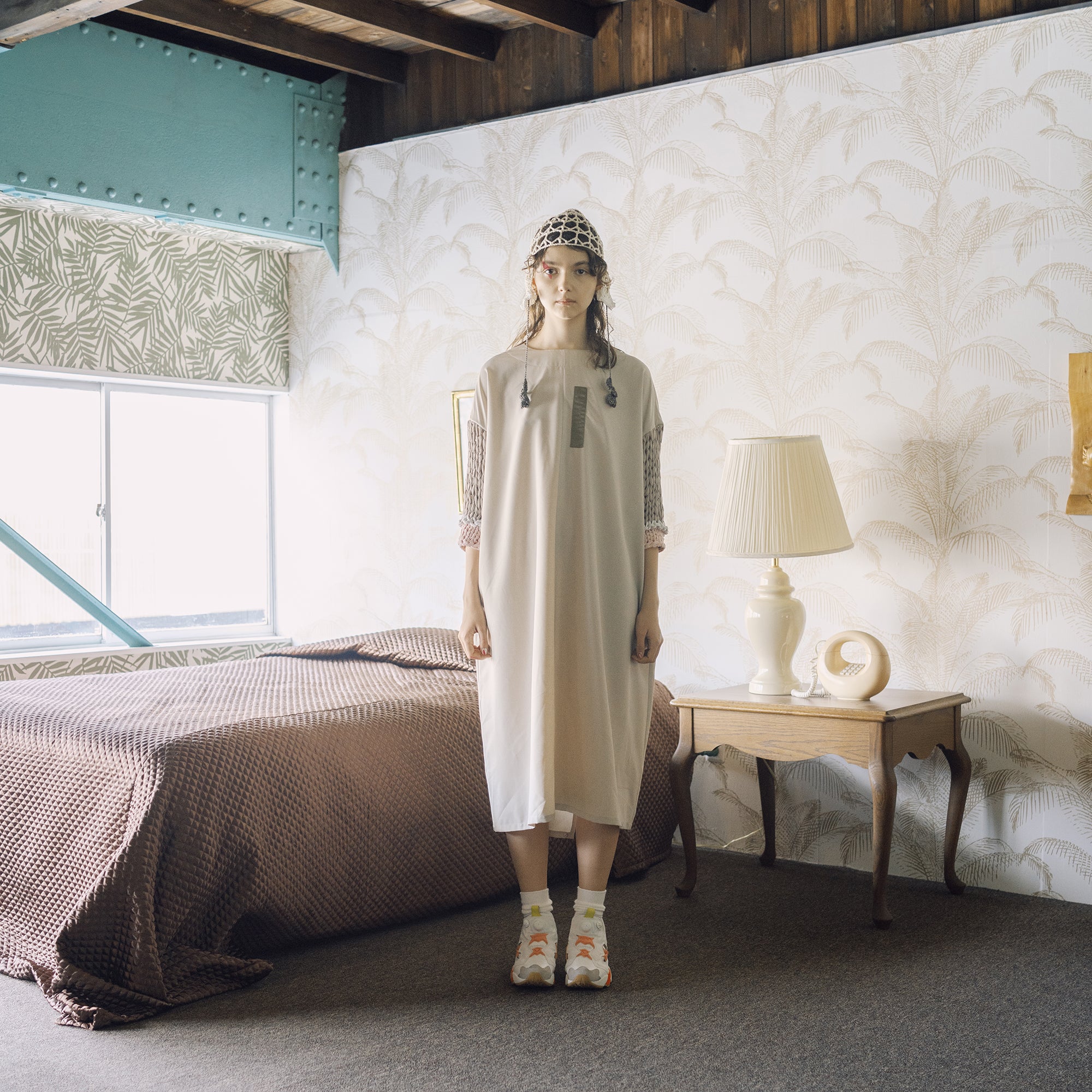 BSD25SS-02_Beige | Loose Sleeve Military One-piece | Color:Beige【BEDSIDEDRAMA_ベッドサイドドラマ】【archive】