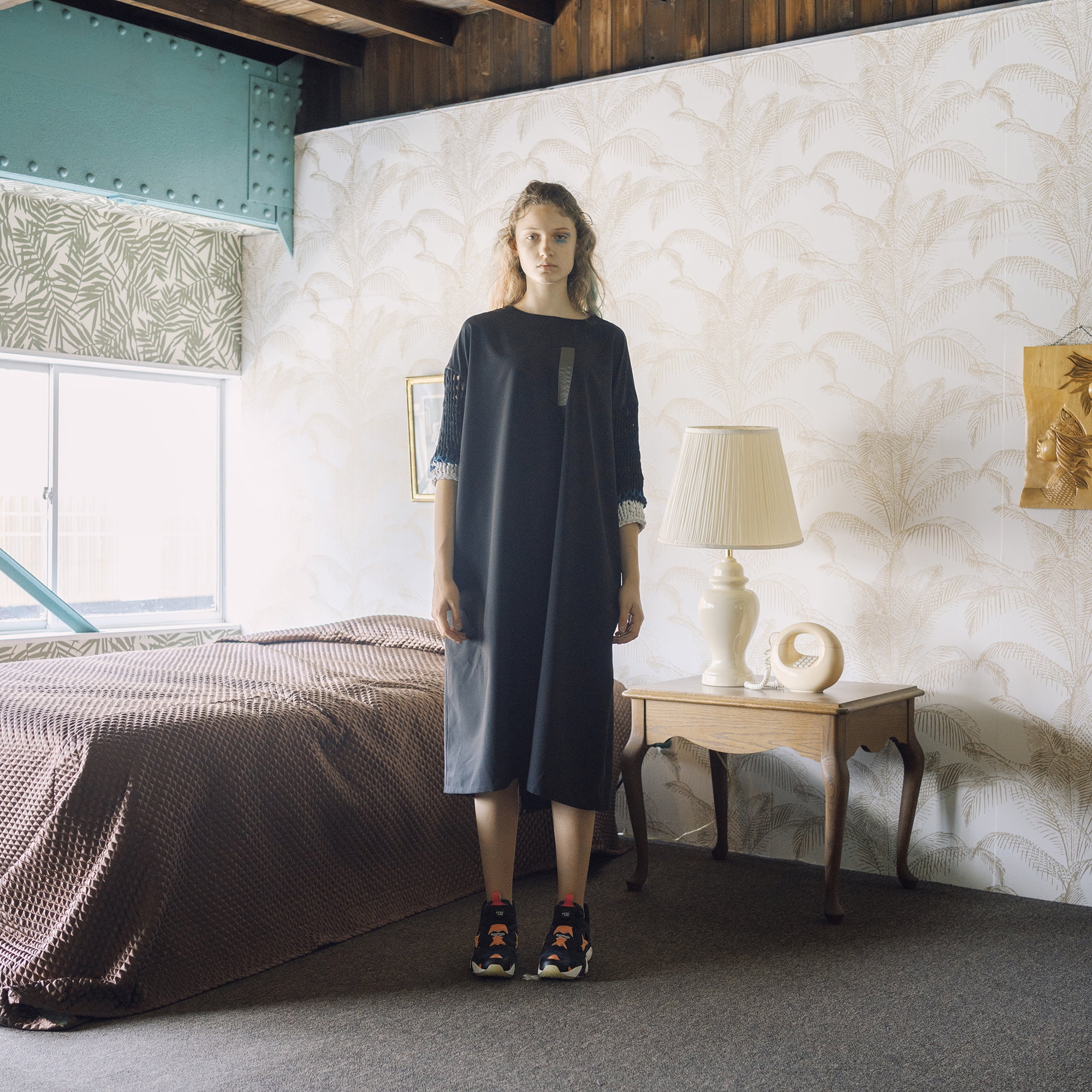 BSD25SS-02_Black | Loose Sleeve Military One-piece | Color:Black【BEDSIDEDRAMA_ベッドサイドドラマ】【archive】