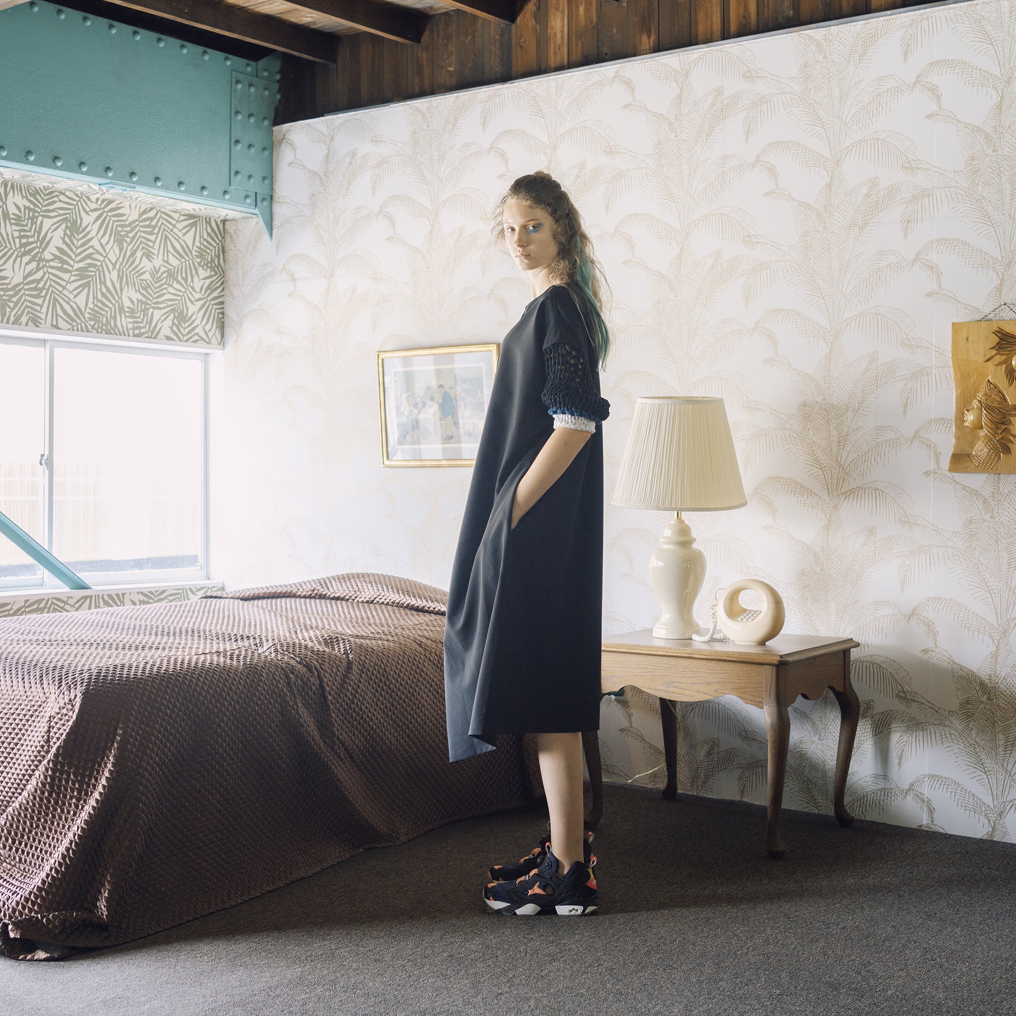 BSD25SS-02_Black | Loose Sleeve Military One-piece | Color:Black【BEDSIDEDRAMA_ベッドサイドドラマ】【archive】