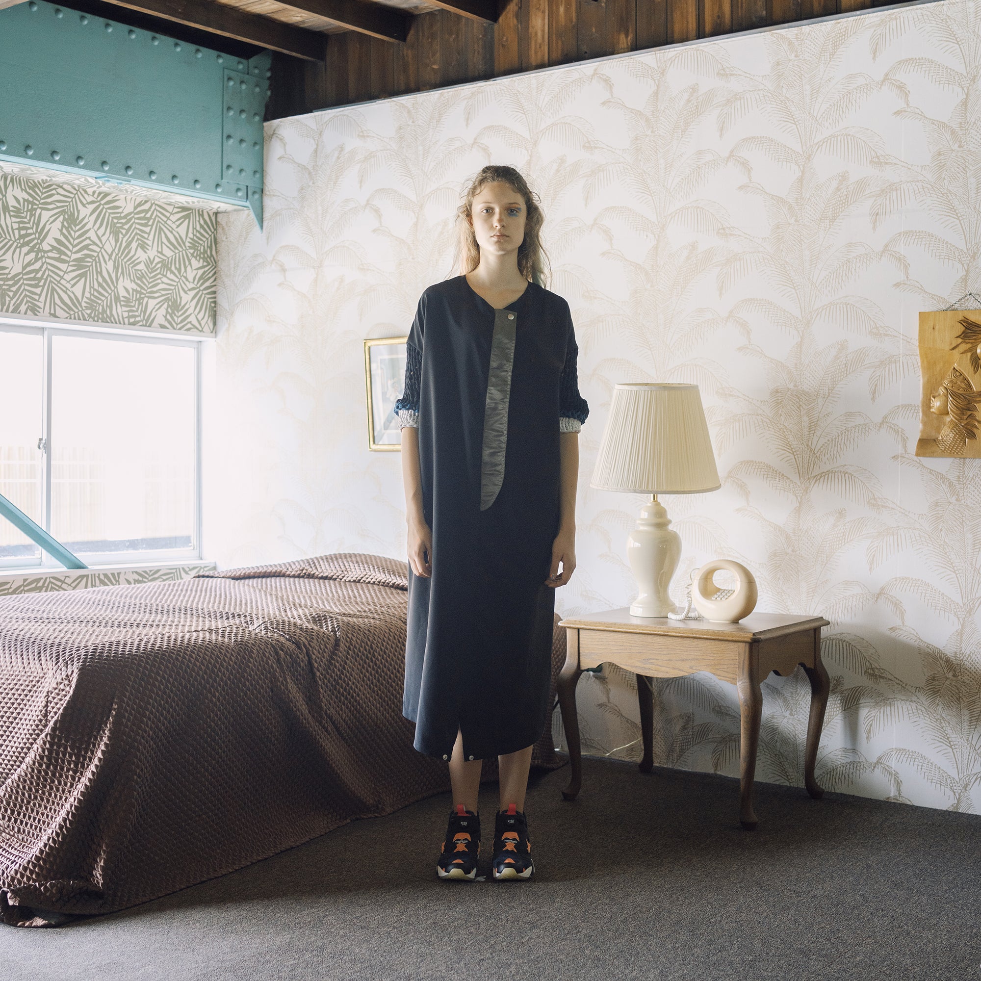 BSD25SS-02_Black | Loose Sleeve Military One-piece | Color:Black【BEDSIDEDRAMA_ベッドサイドドラマ】【archive】