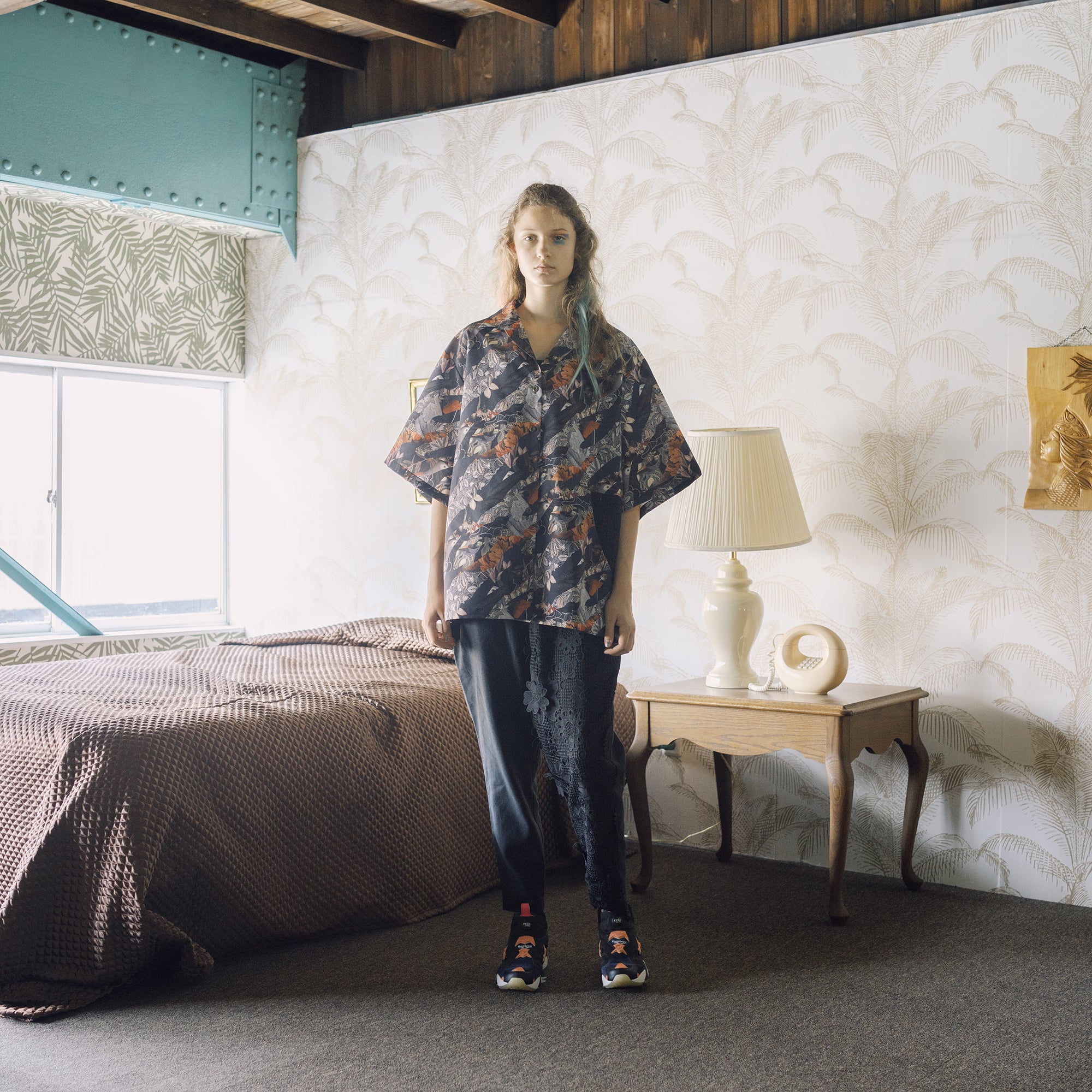 BSD25SS-05_Black | Arts & Crafts ALOHA Shirt | Color:Black【BEDSIDEDRAMA_ベッドサイドドラマ】【archive】