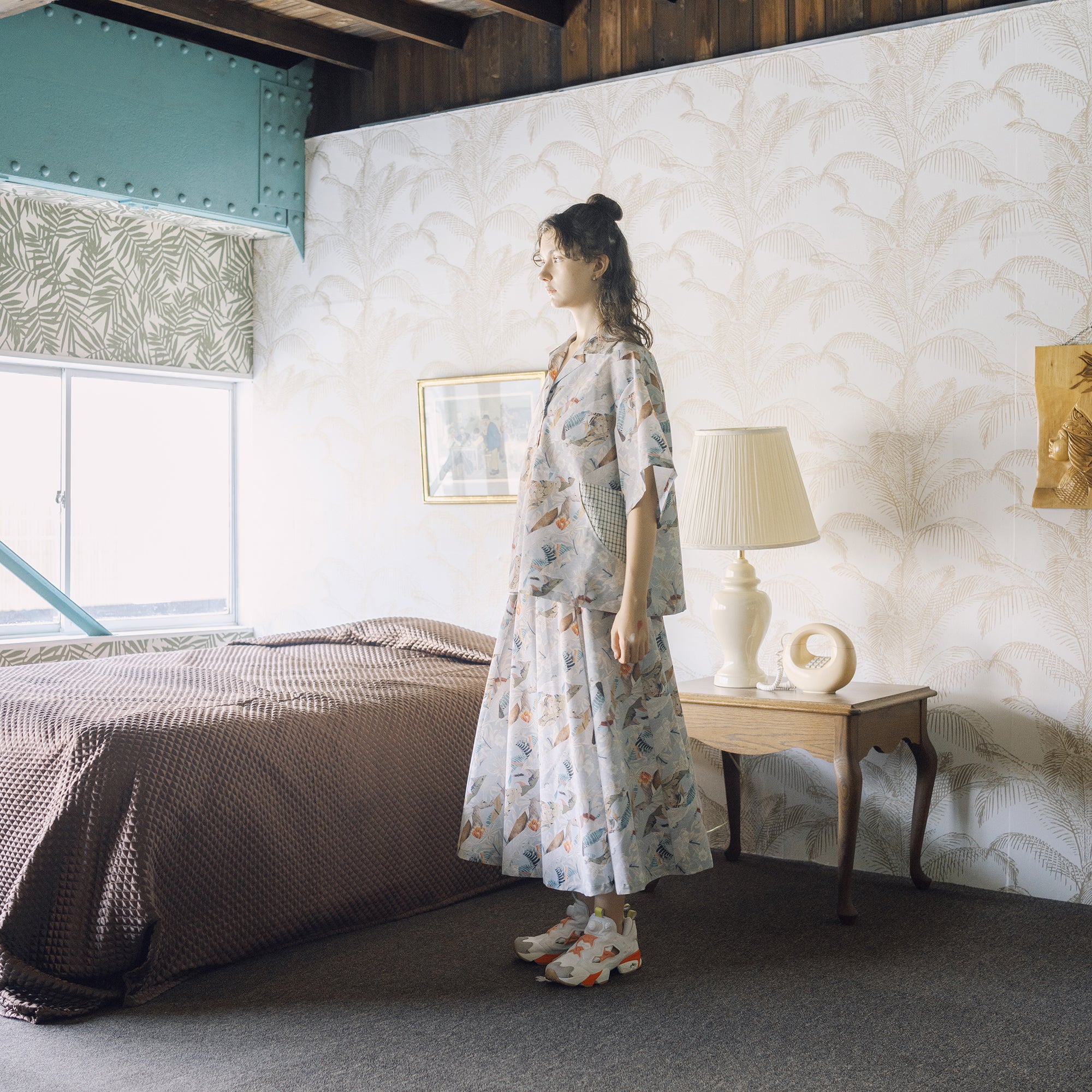 BSD25SS-05_Grey | Arts & Crafts ALOHA Shirt | Color:Grey【BEDSIDEDRAMA_ベッドサイドドラマ】【archive】