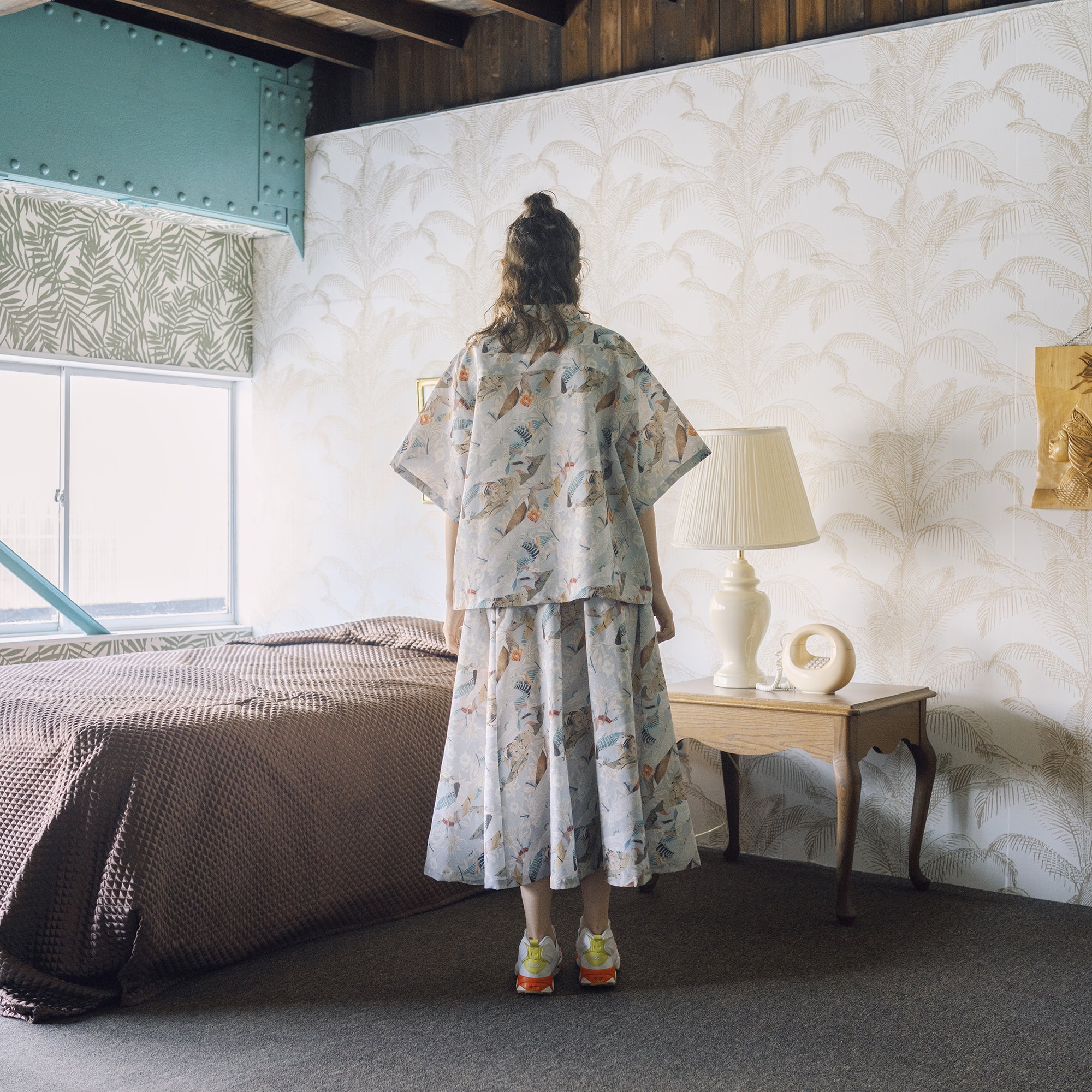 BSD25SS-05_Grey | Arts & Crafts ALOHA Shirt | Color:Grey【BEDSIDEDRAMA_ベッドサイドドラマ】【archive】