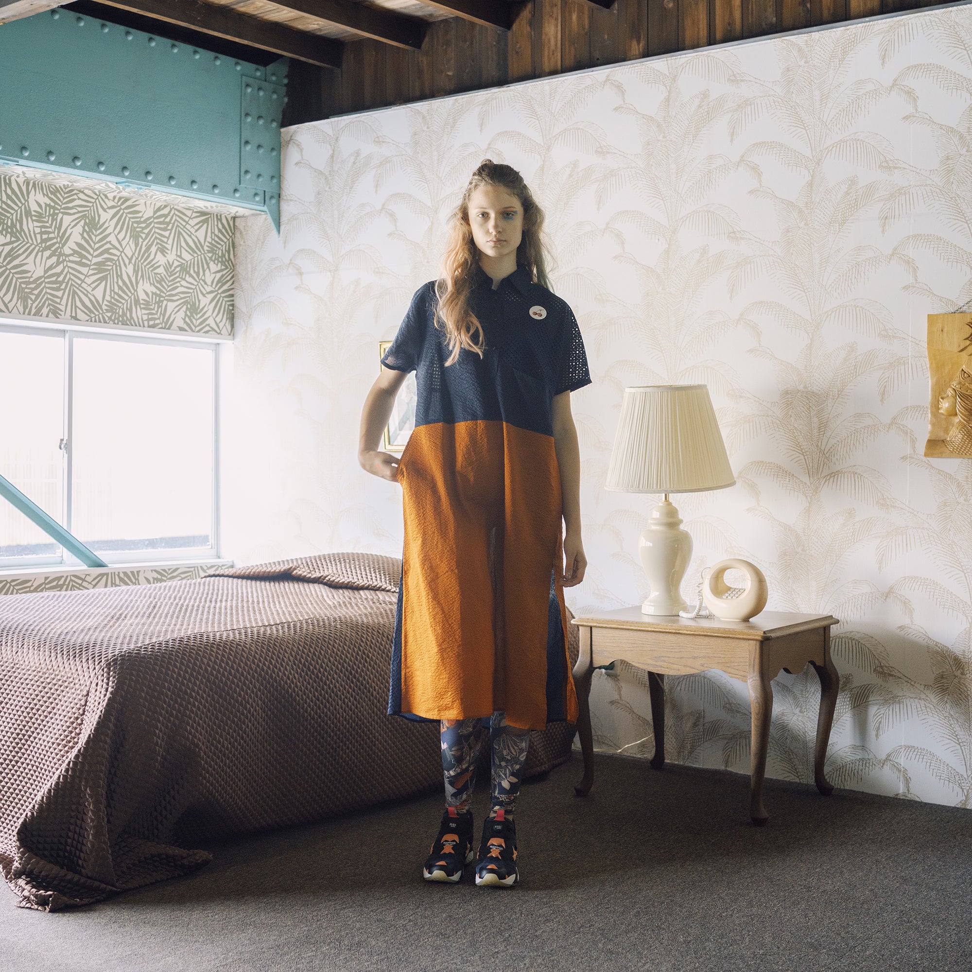 BSD25SS-15_Black | Color Panel Relax One-piece | Color:Black【BEDSIDEDRAMA_ベッドサイドドラマ】【archive】