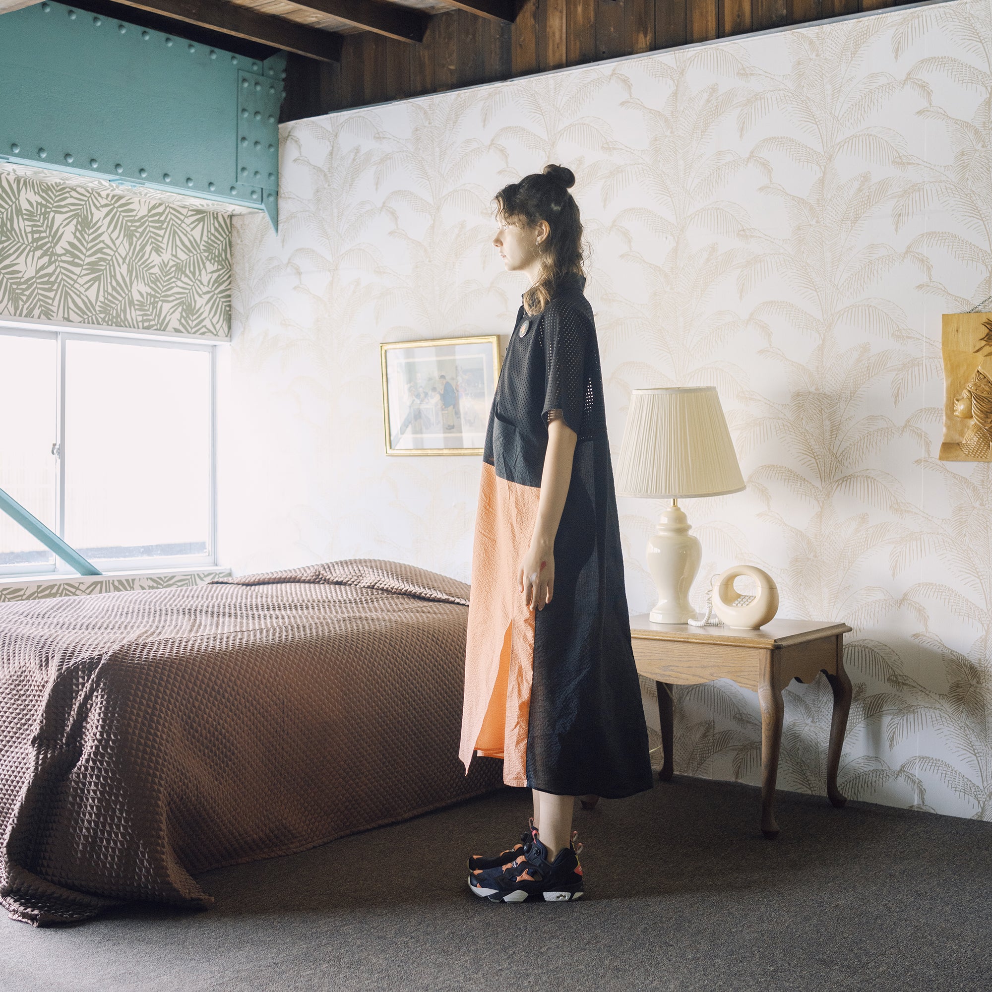 BSD25SS-15_Navy | Color Panel Relax One-piece | Color:Navy【BEDSIDEDRAMA_ベッドサイドドラマ】【archive】