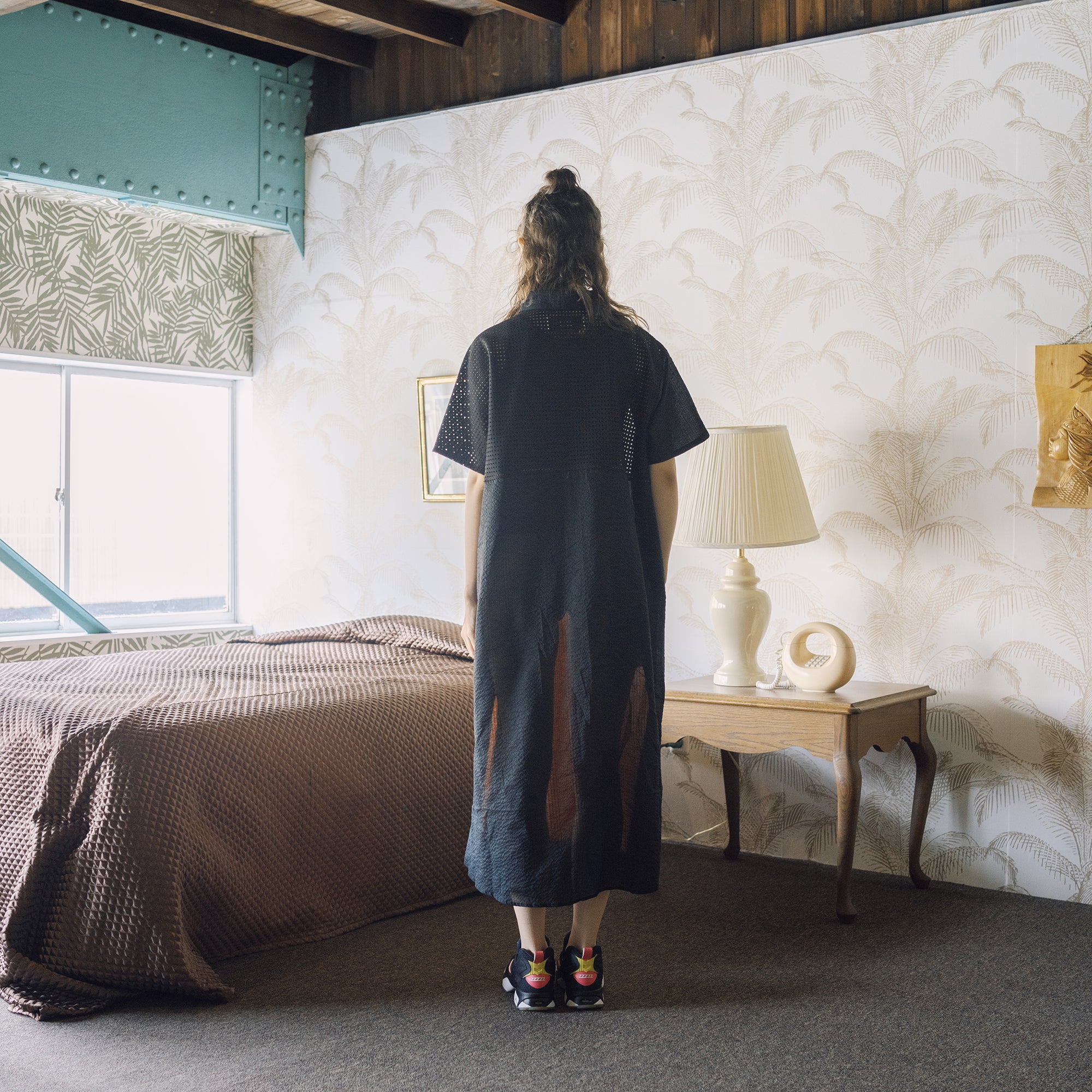 BSD25SS-15_Navy | Color Panel Relax One-piece | Color:Navy【BEDSIDEDRAMA_ベッドサイドドラマ】【archive】