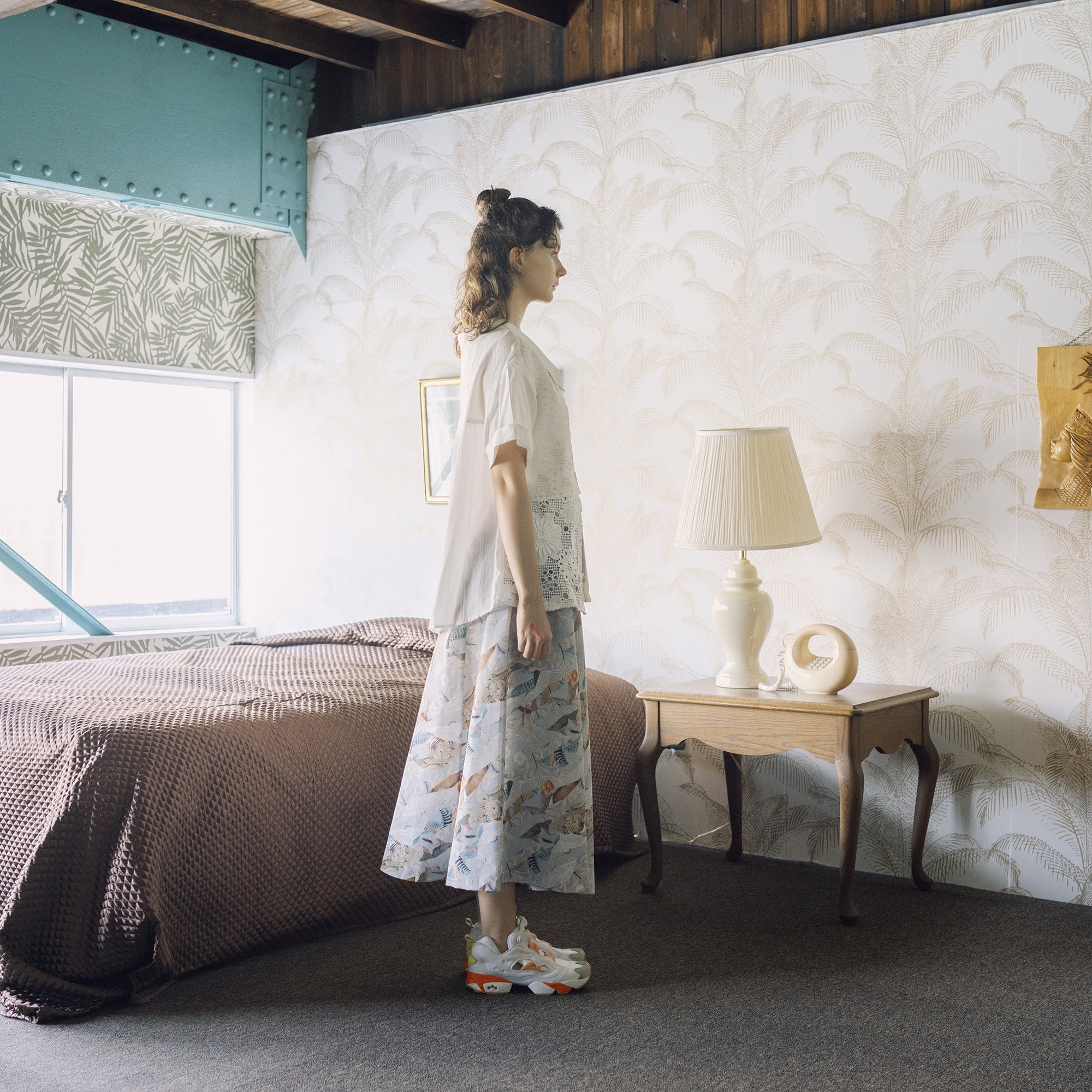BSD25SS-16_White | Freehands Patern Shirt | Color:White【BEDSIDEDRAMA_ベッドサイドドラマ】【archive】
