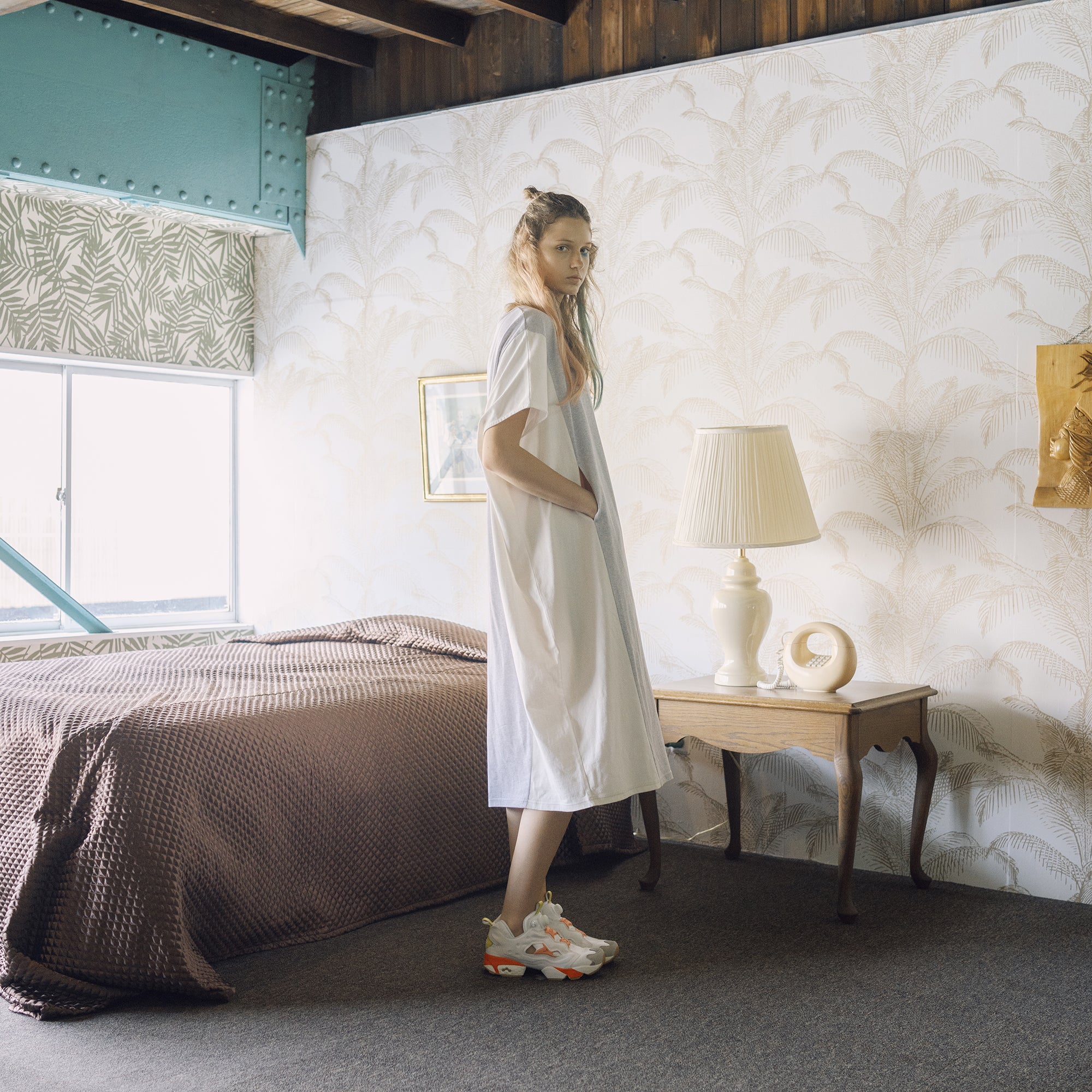 BSD25SS-20_Off White | Color Scheme Dress Tee | Color:Off White【BEDSIDEDRAMA_ベッドサイドドラマ】