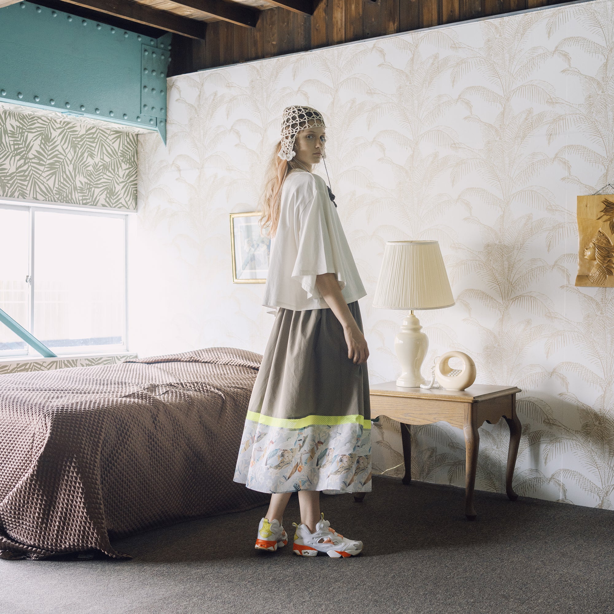 BSD25SS-21A_White | CALM Flare Tee | Color:White【BEDSIDEDRAMA_ベッドサイドドラマ】【archive】