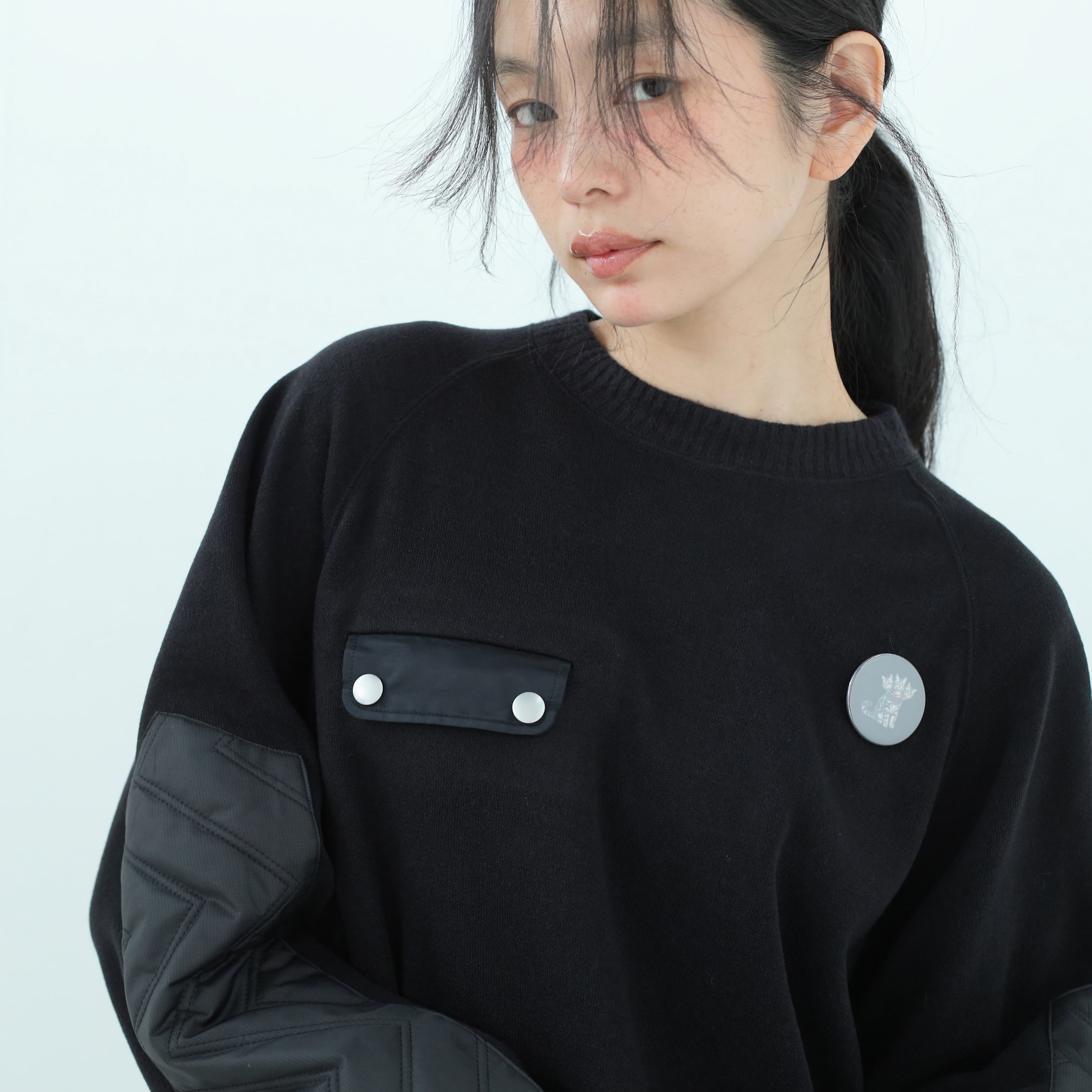 Quilt Patch Pulover – Black | BEDSIDEDRAMA | 入荷予定アイテム