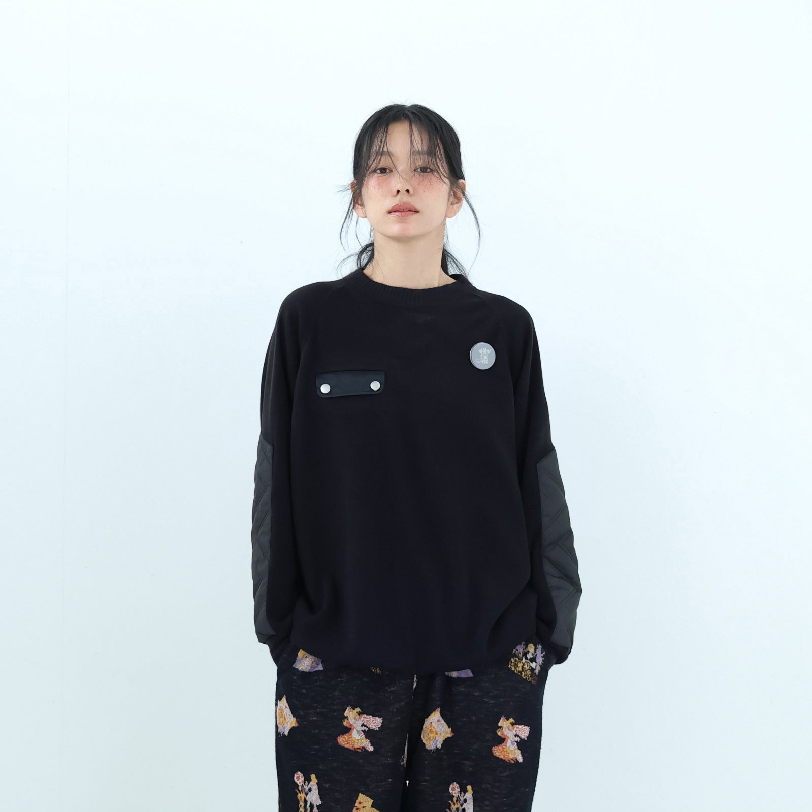Quilt Patch Pulover – Black | BEDSIDEDRAMA | 入荷予定アイテム
