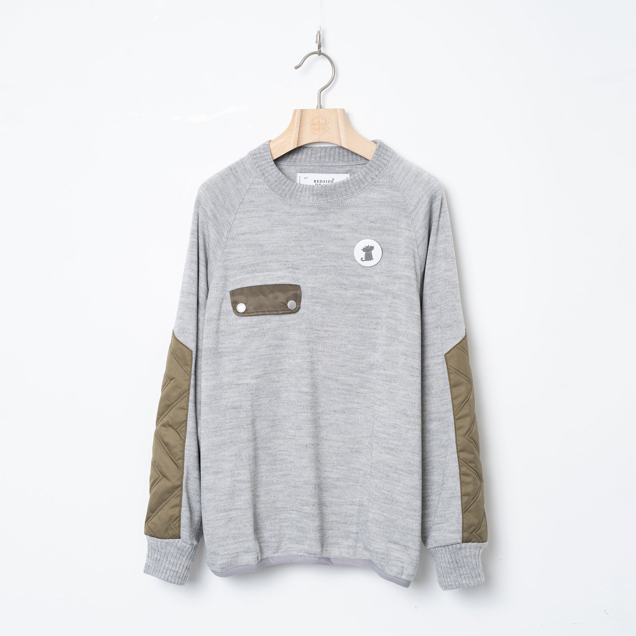 Quilt Patch Pulover – Grey | BEDSIDEDRAMA | 入荷予定アイテム
