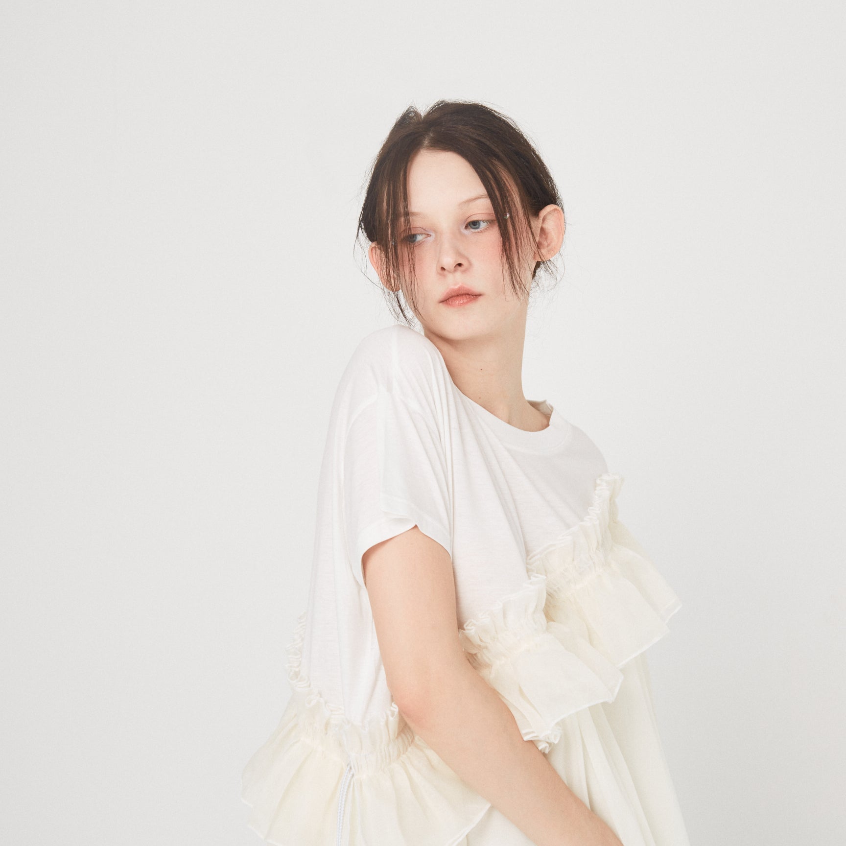 Tutu Frill Tee Dress | Color_White | No_BSD26SS-08_White【BEDSIDEDRAMA_ベッドサイドドラマ】【入荷予定アイテム・入荷連絡可能】