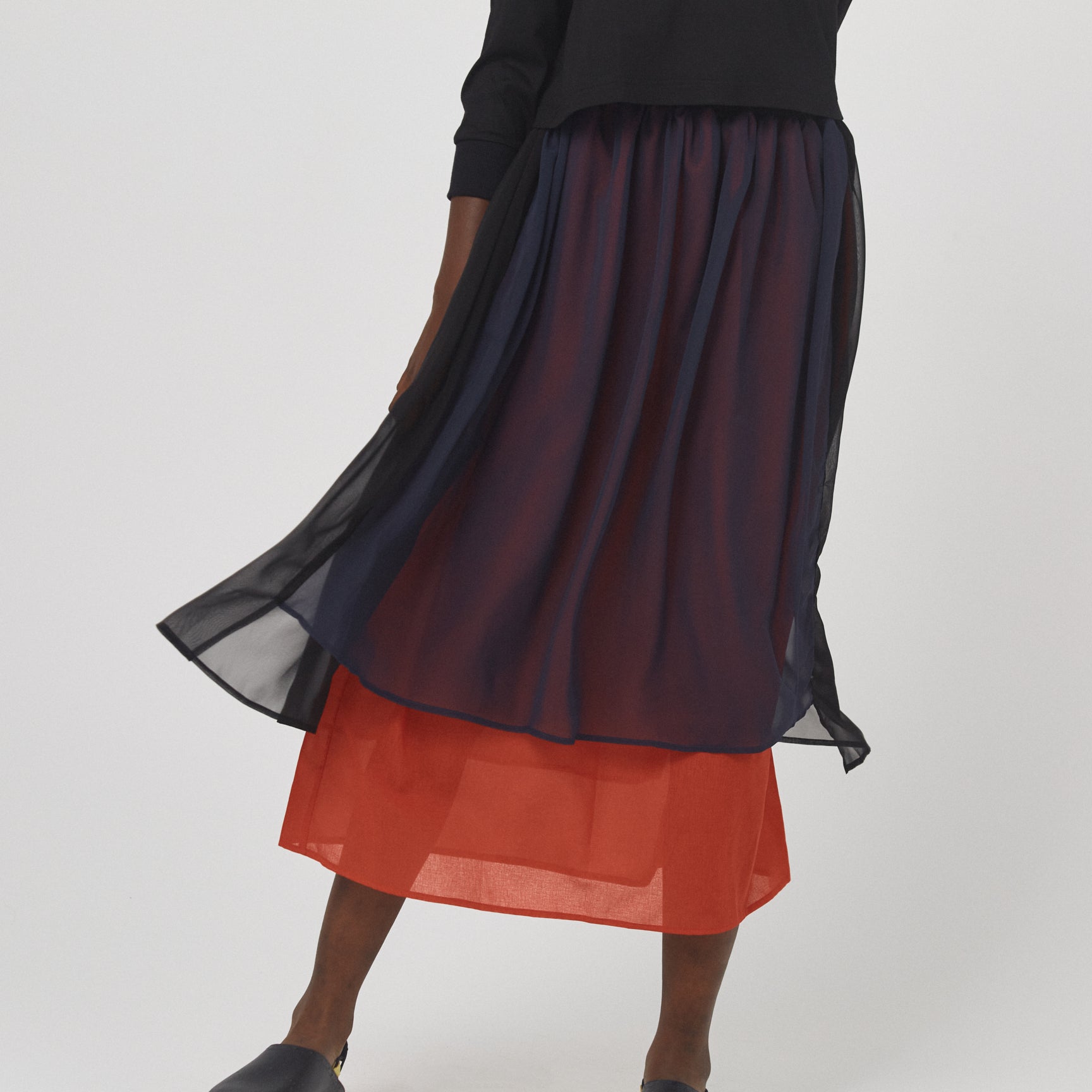 Mirage Layer Skirt | Color_Black | No_BSD26SS-09_Black【BEDSIDEDRAMA_ベッドサイドドラマ】【入荷予定アイテム・入荷連絡可能】