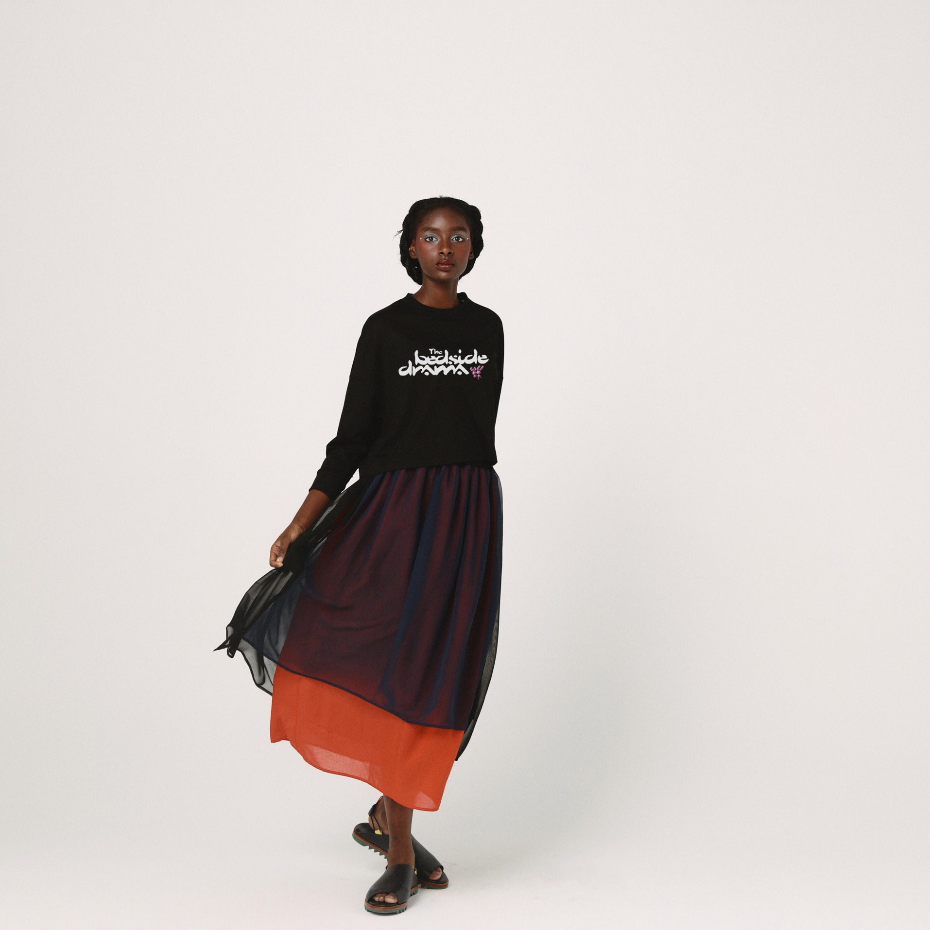 Mirage Layer Skirt | Color_Black | No_BSD26SS-09_Black【BEDSIDEDRAMA_ベッドサイドドラマ】【入荷予定アイテム・入荷連絡可能】