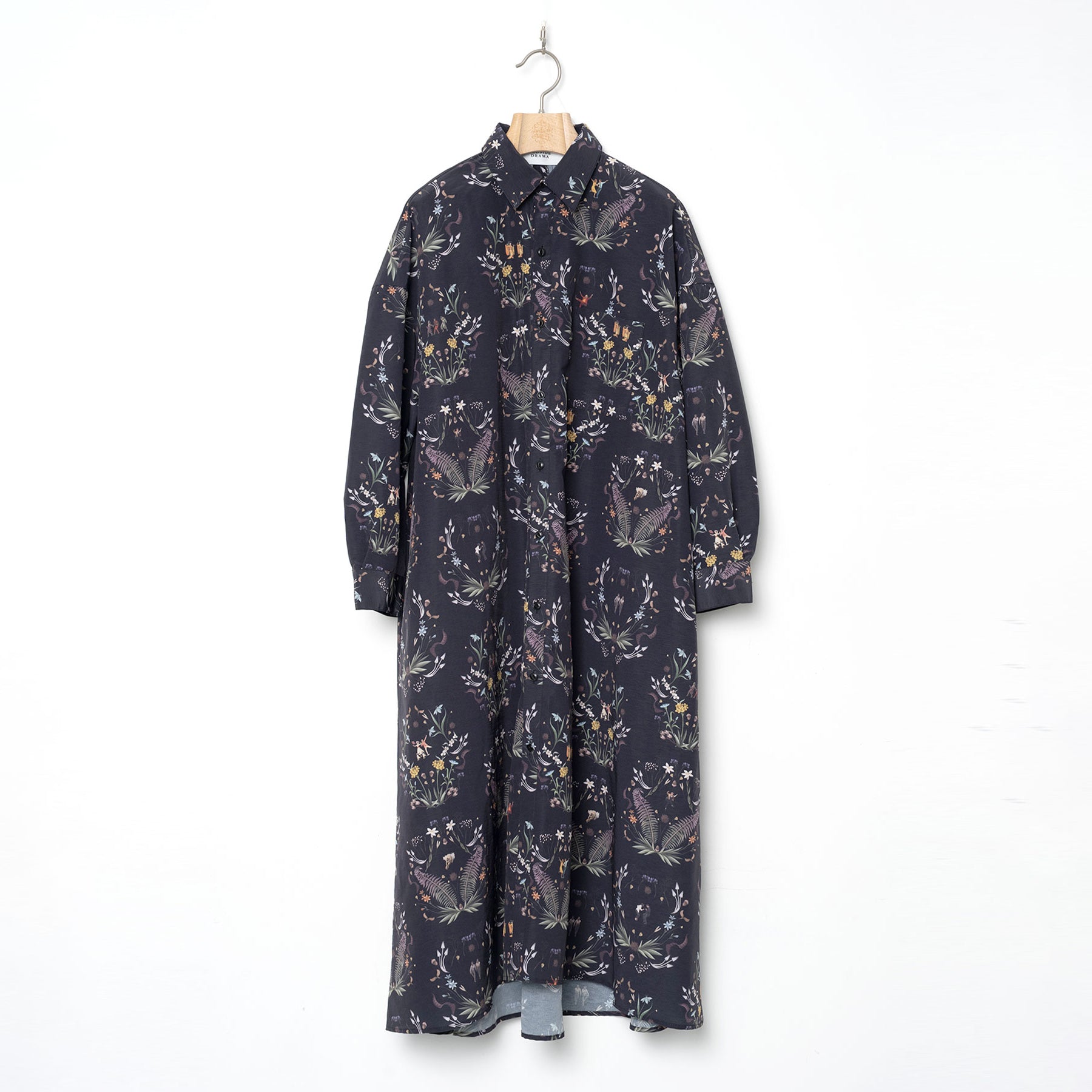 Dance In The Garden Maxi Shirt– Black | BEDSIDEDRAMA