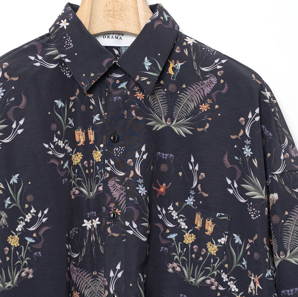 Dance In The Garden Maxi Shirt– Black | BEDSIDEDRAMA