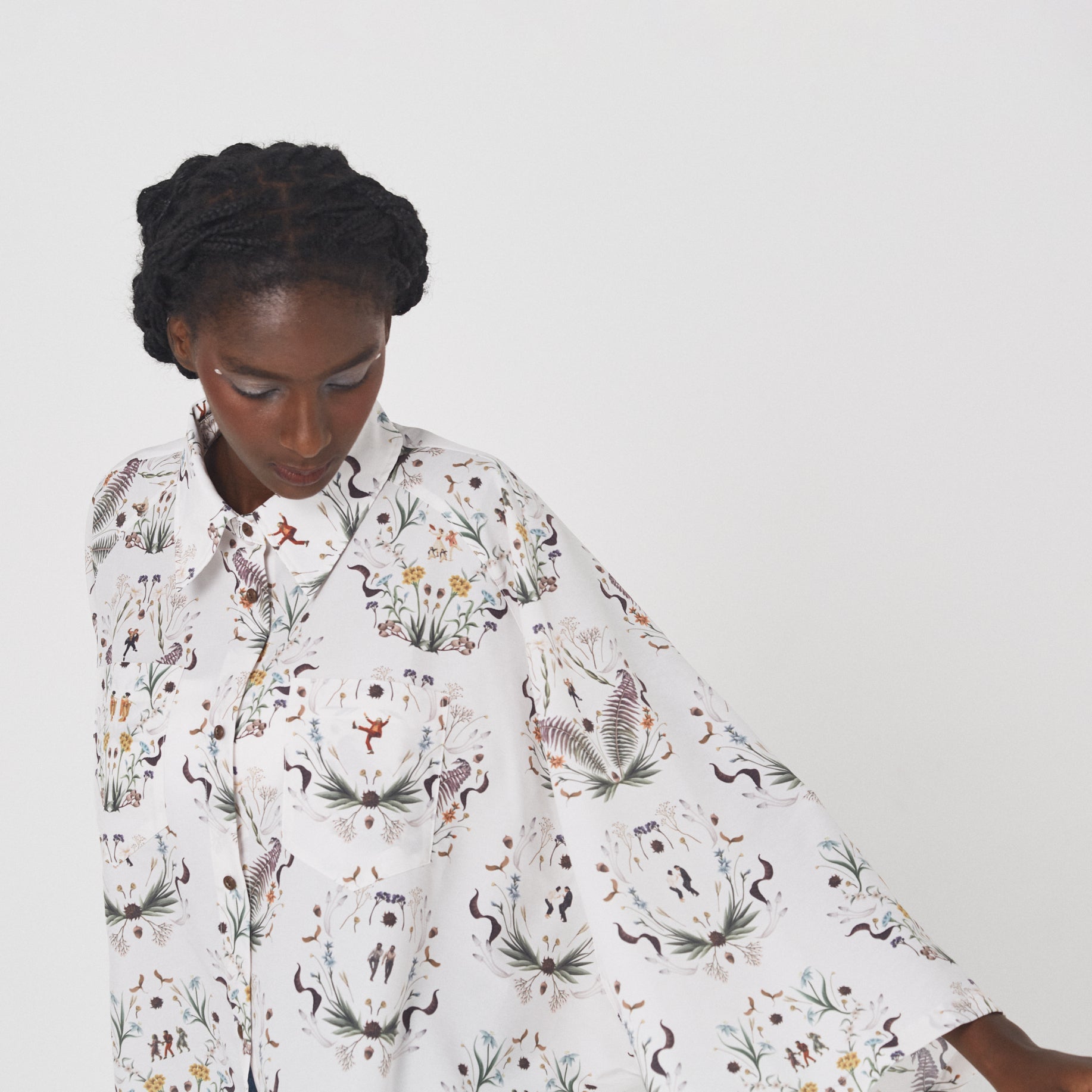 Dance In The Garden Cape Shirt | Color_Natural | No_BSD26SS-16_Natural【BEDSIDEDRAMA_ベッドサイドドラマ】【入荷予定アイテム・入荷連絡可能】