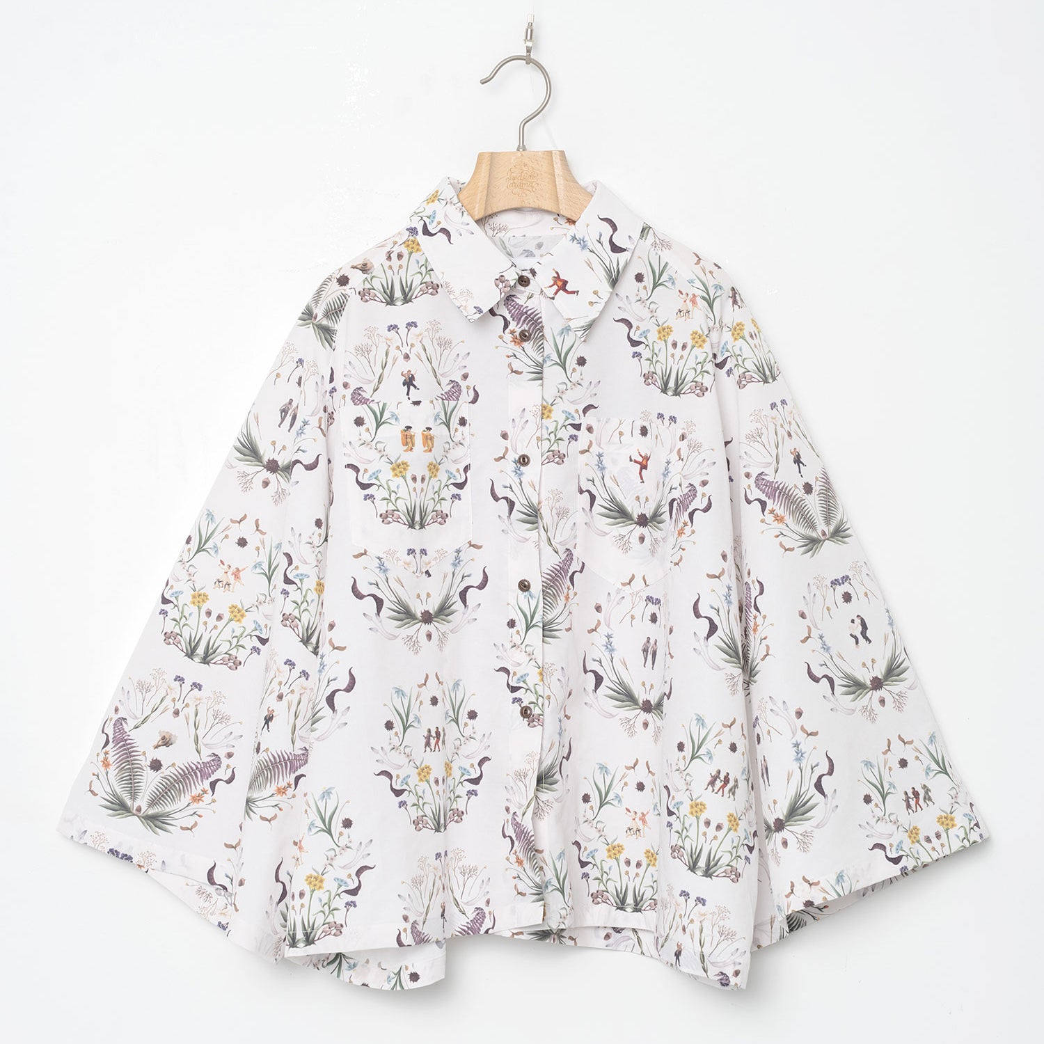Dance In The Garden Cape Shirt | Color_Natural | No_BSD26SS-16_Natural【BEDSIDEDRAMA_ベッドサイドドラマ】【入荷予定アイテム・入荷連絡可能】