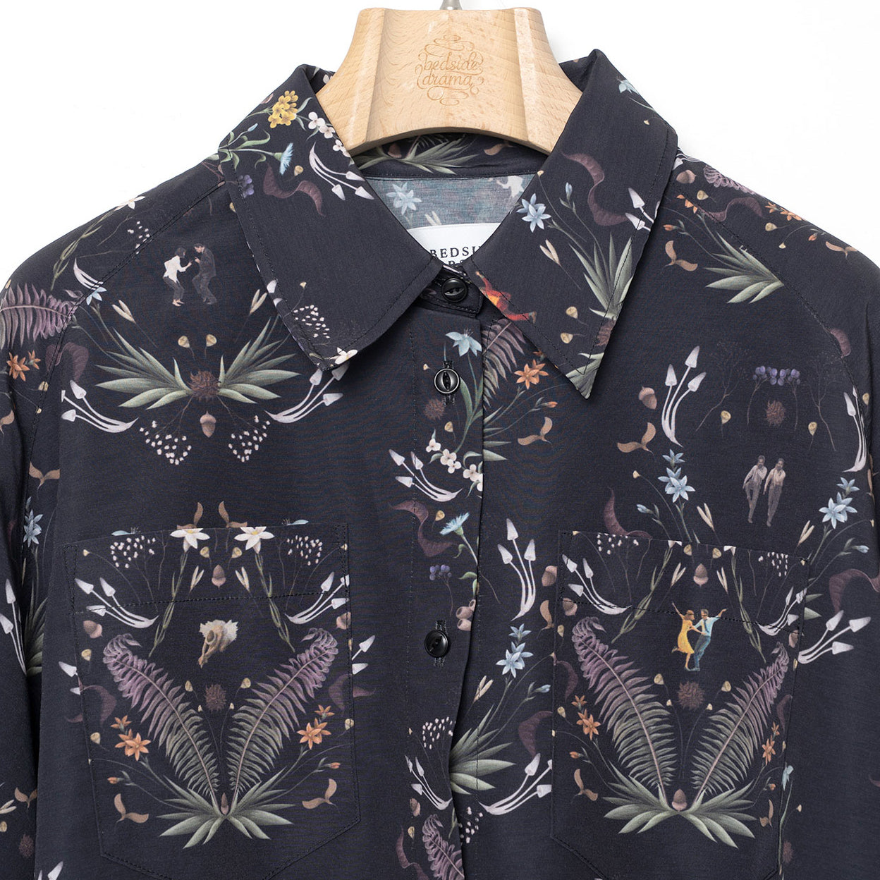 Dance In The Garden Cape Shirt | Color_Black | No_BSD26SS-16_Black【BEDSIDEDRAMA_ベッドサイドドラマ】【入荷予定アイテム・入荷連絡可能】