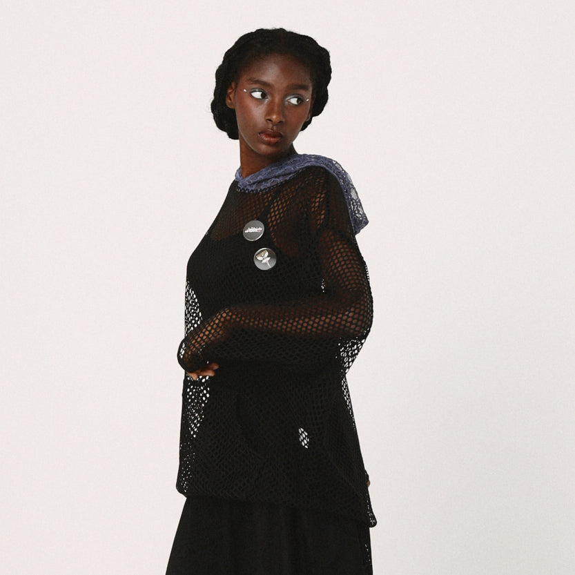 Ultra Mesh Hoodie | Color_Black | No_BSD26SS-20_Black【BEDSIDEDRAMA_ベッドサイドドラマ】【入荷予定アイテム・入荷連絡可能】