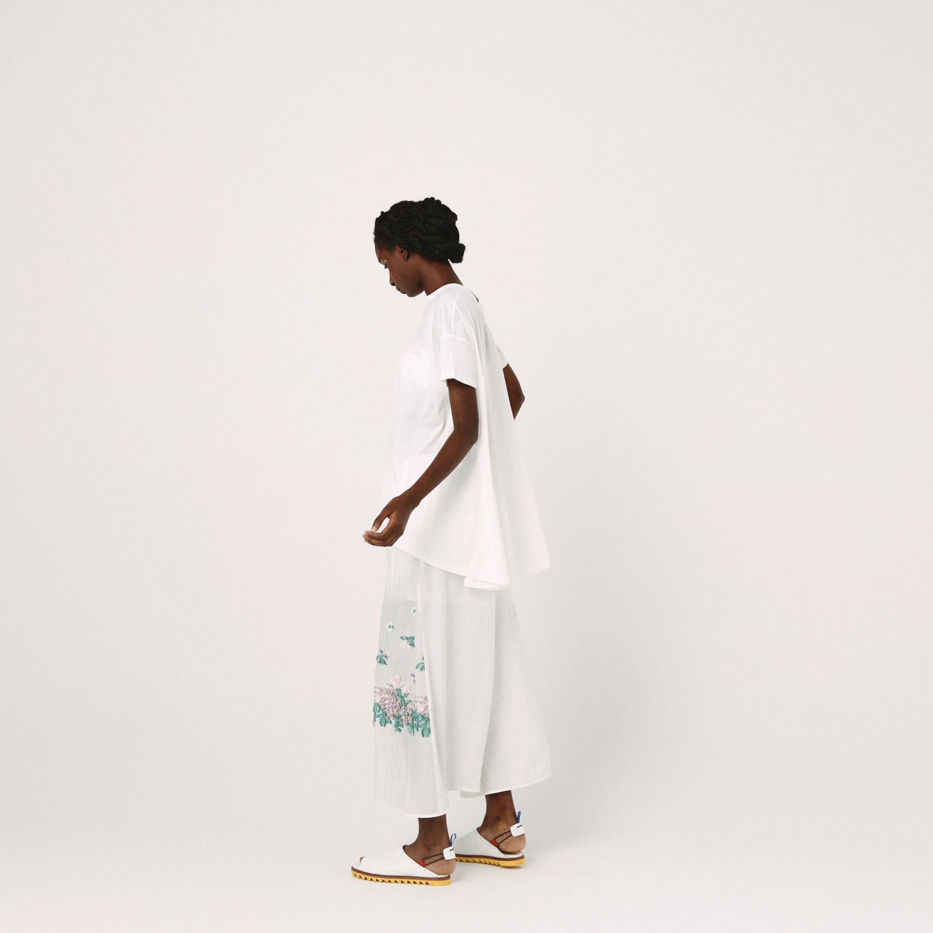 OMNIDANCE Flare T-Shirt | Color_White | No_BSD26SS-25A_White【BEDSIDEDRAMA_ベッドサイドドラマ】【入荷予定アイテム・入荷連絡可能】