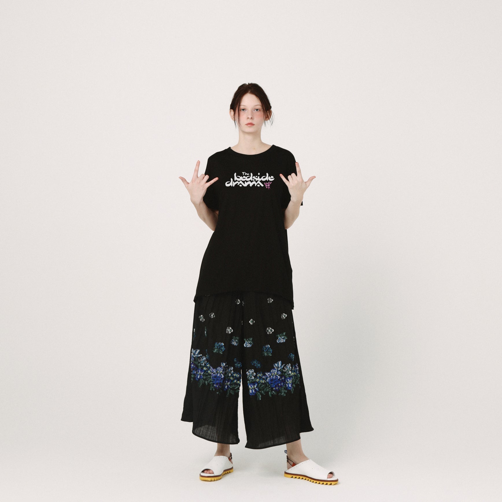 BEDSIDE SISTERS Flare T-Shirt | Color_Black | No_BSD26SS-25B_Black【BEDSIDEDRAMA_ベッドサイドドラマ】【入荷予定アイテム・入荷連絡可能】