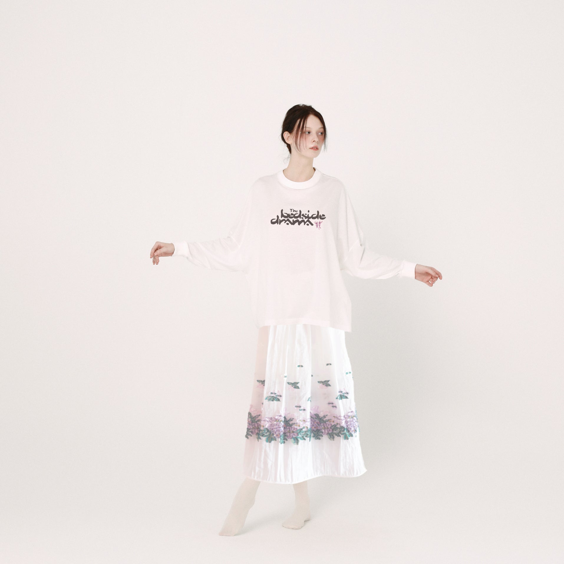 Mosaic Garden Simple Skirt | Color_White | No_BSD26SS-29_White【BEDSIDEDRAMA_ベッドサイドドラマ】【入荷予定アイテム・入荷連絡可能】