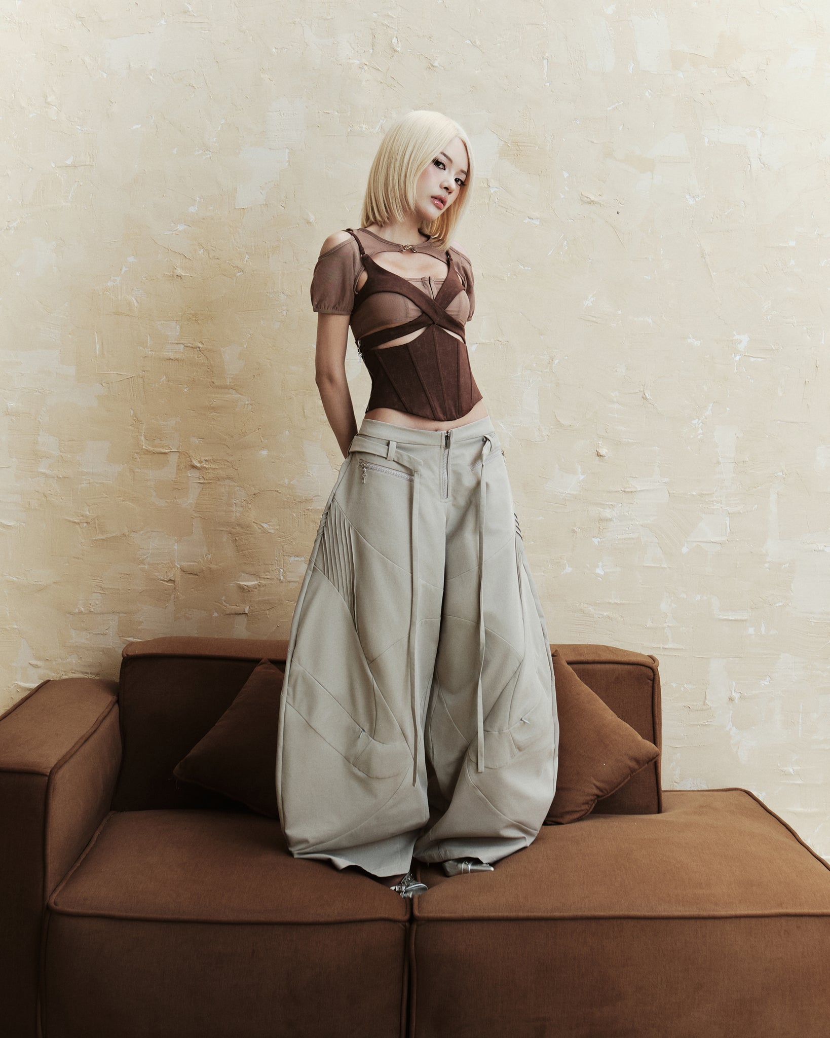 CHARMESH TOP (BROWN) | Bunny Hill Concept