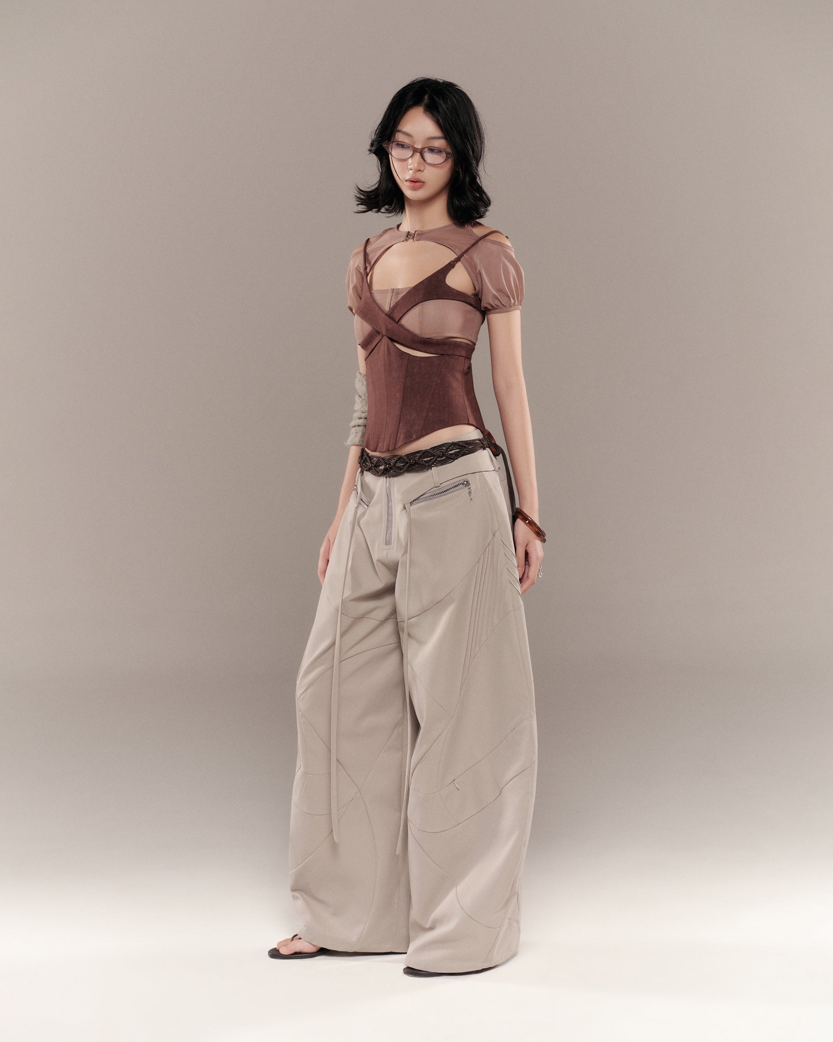 CHARMESH TOP (BROWN) | Bunny Hill Concept