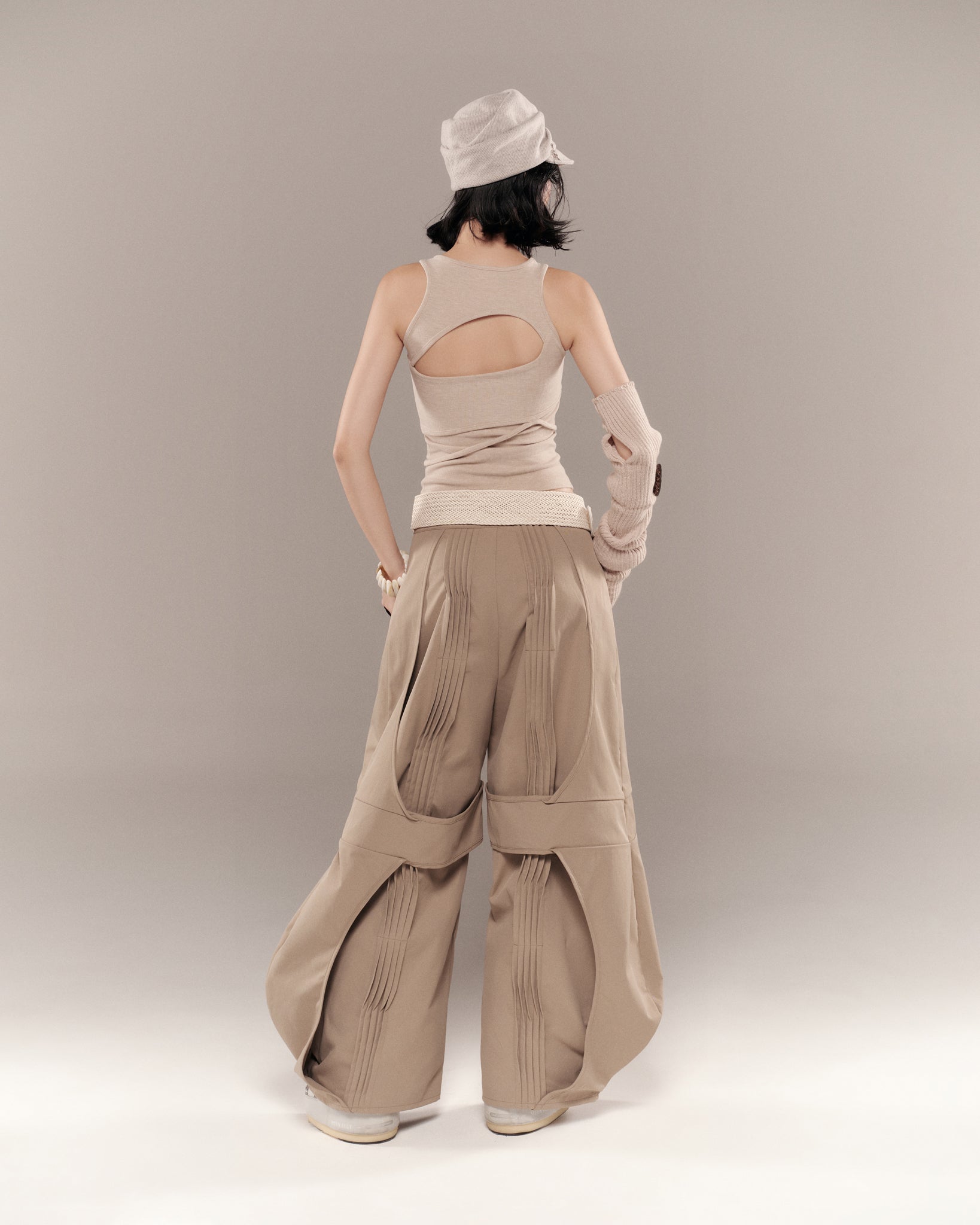 CONRAD SLEEVELESS TOP (SAND BEIGE) | Bunny Hill Concept