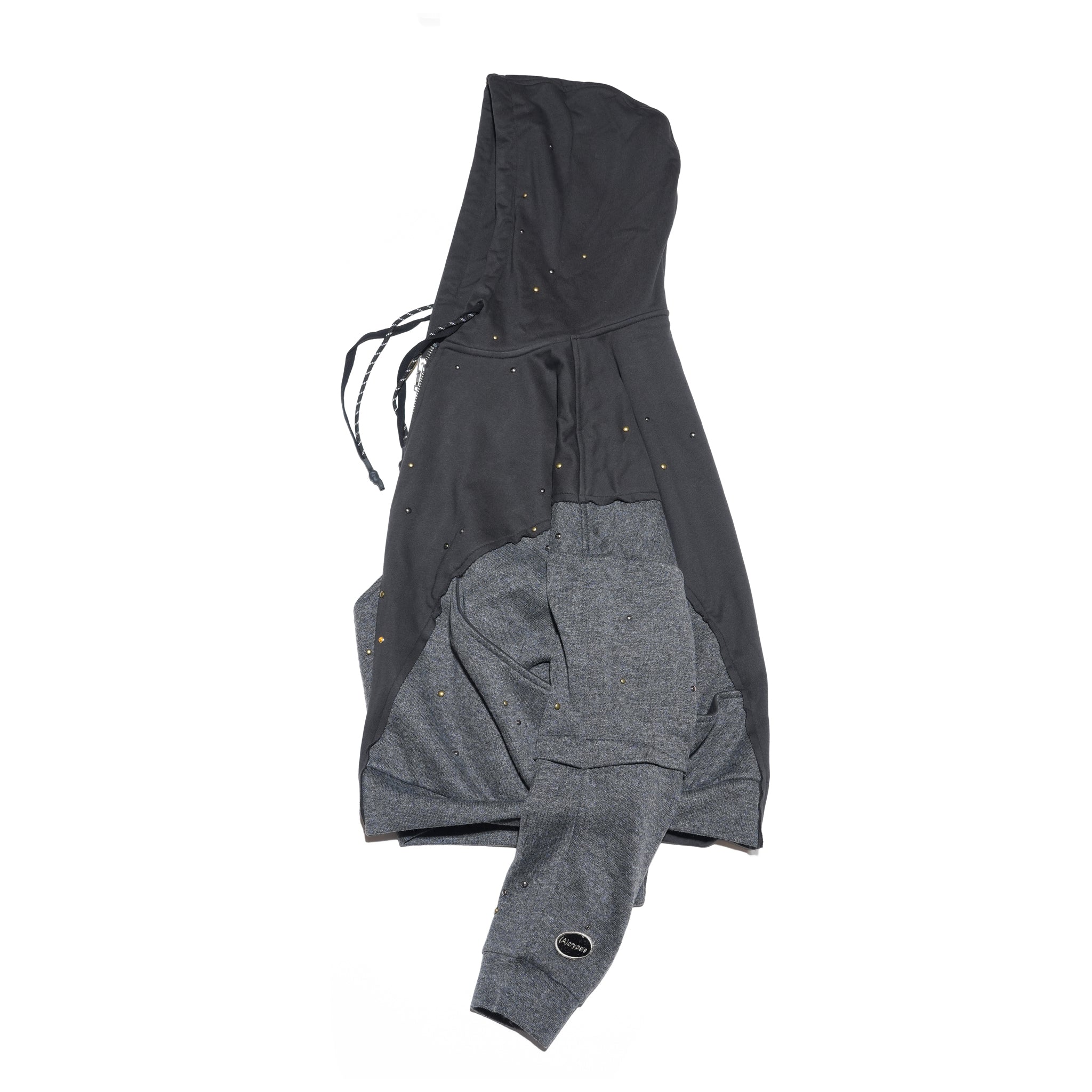 (A)crypsis® “High-Density Handcrafted Starry Sky Jewelry-Detail Structured Zipper Jacket” in Dark Gray | (A)CRYPSIS®