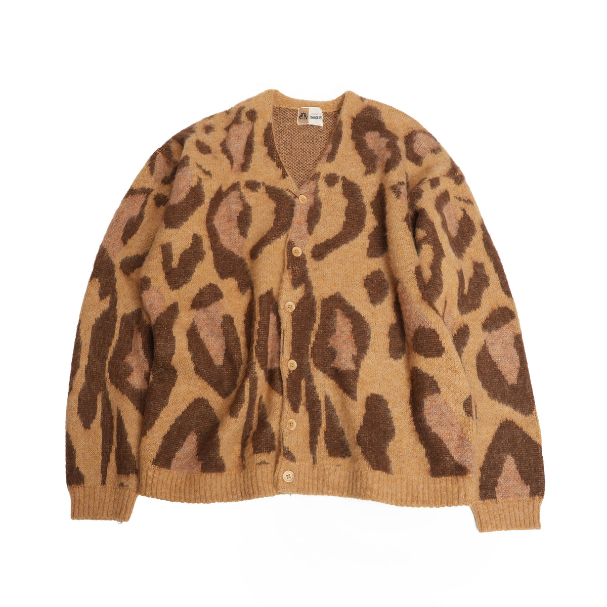 Mohair Shaggy Jacqaurd Cardigan – Leopard | TOWNCRAFT