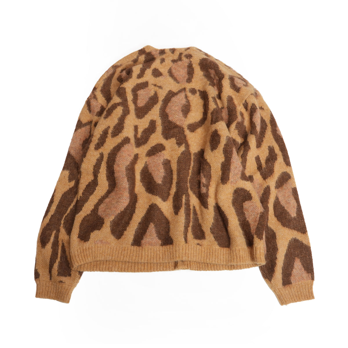 Mohair Shaggy Jacqaurd Cardigan – Leopard | TOWNCRAFT