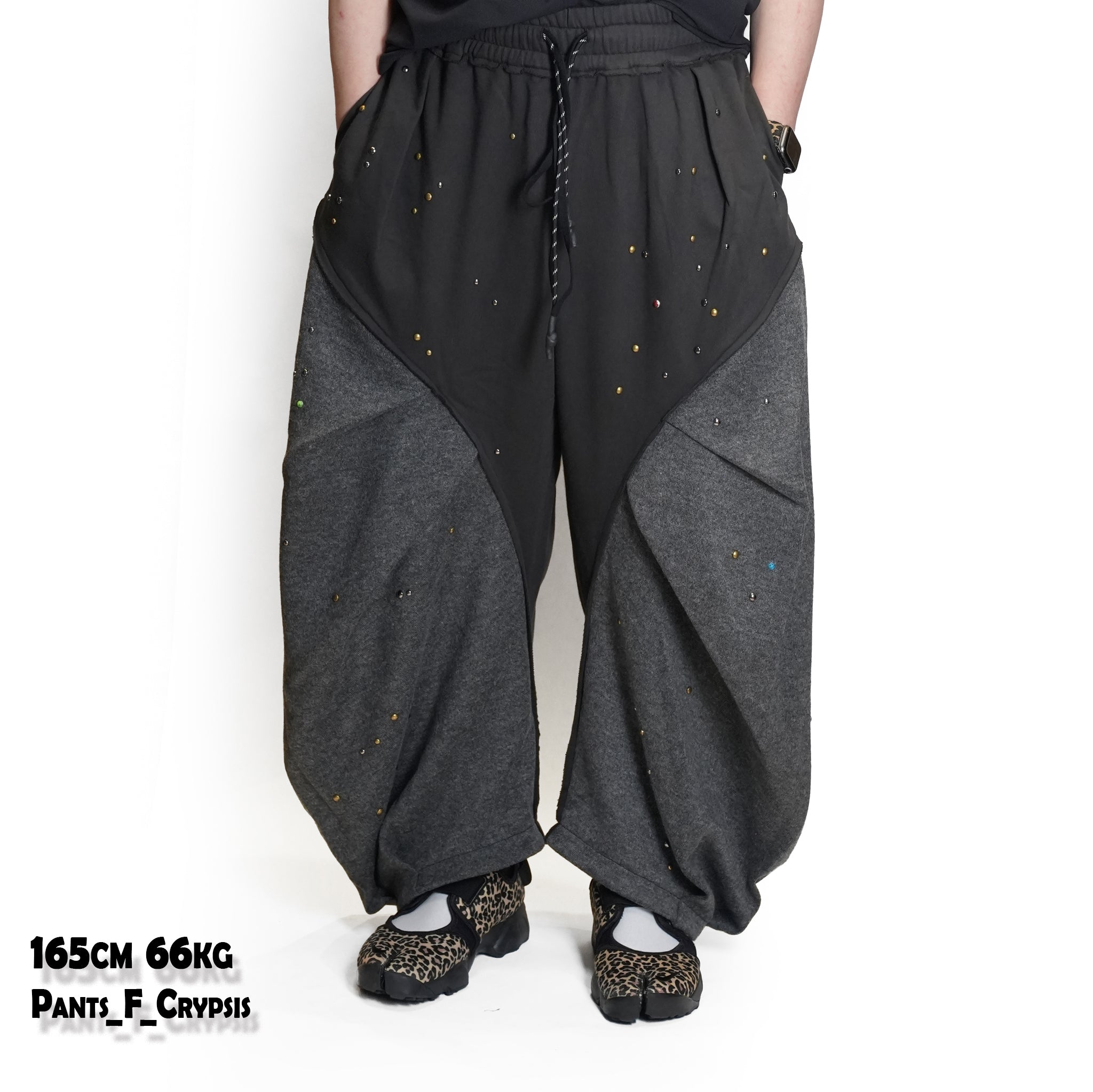 (A)crypsis® “High-Density Hand-Pleated Starry Sky Jewelry-Inspired Trousers” in Dark Gray | (A)CRYPSIS®